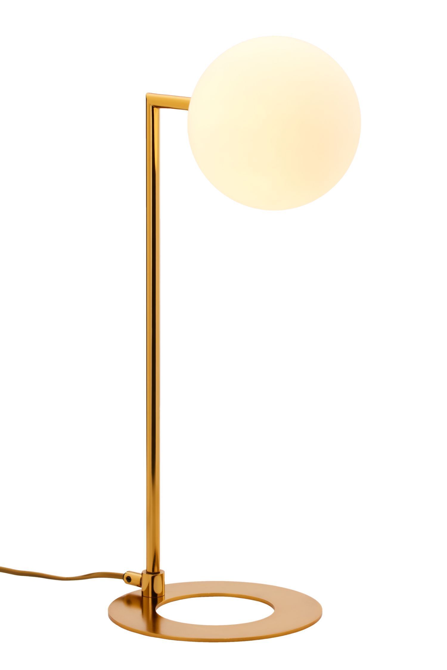 Lampe de chevet en or laiton verre boule G9 50 cm