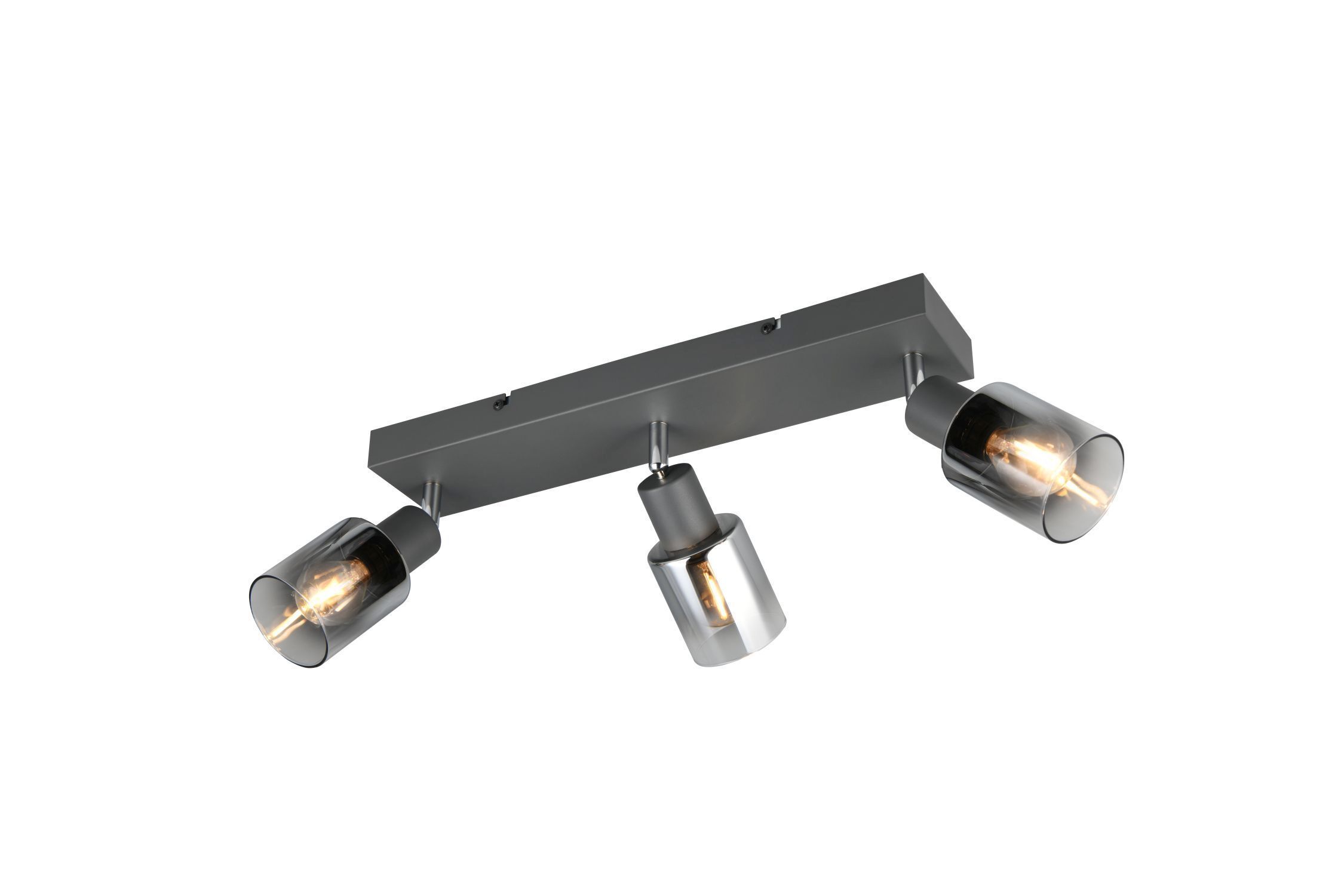 Spot de plafond réglable verre fumé métal E14 3 flammes Beleuchtung