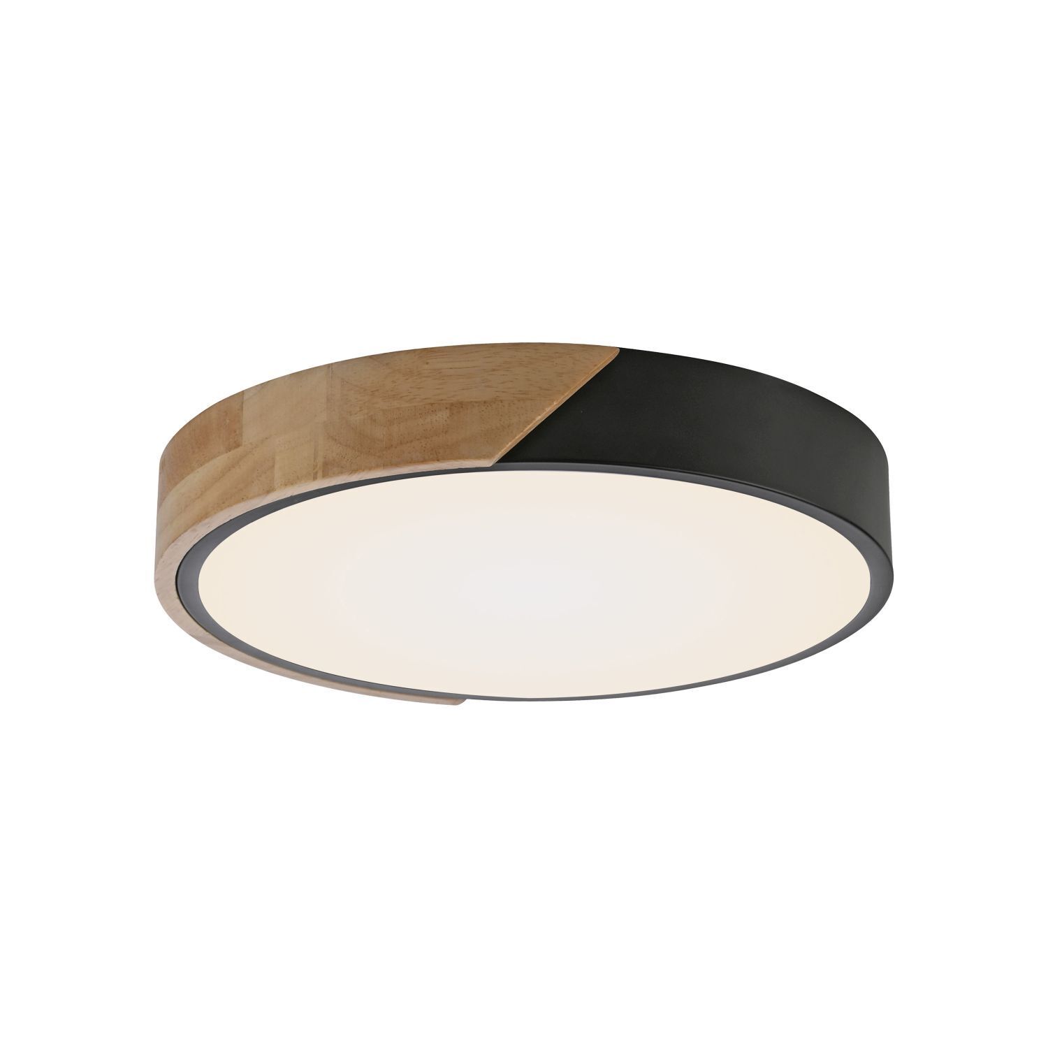 Lampe de plafonnier ronde LED bois Ø32 cm noir naturel 2520 lm