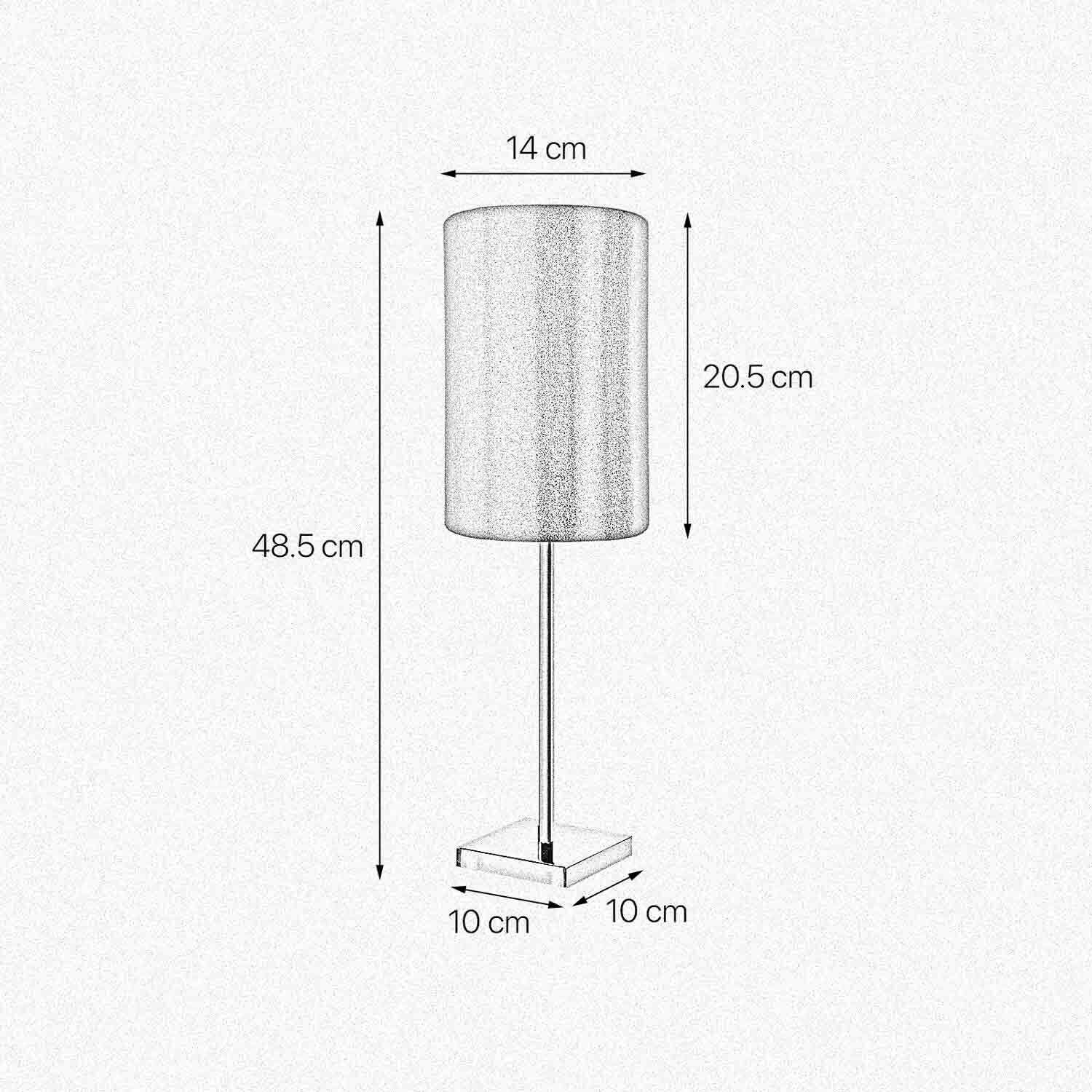 Lampe de table en bronze clair brun E27 48,5 cm laiton tissu