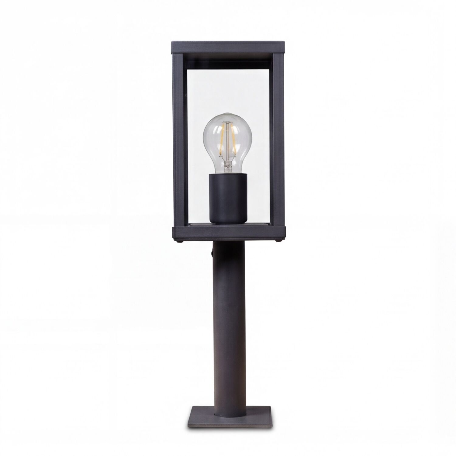 Außenleuchte, Standleuchte, Glühbirne, Metall, Schwarz