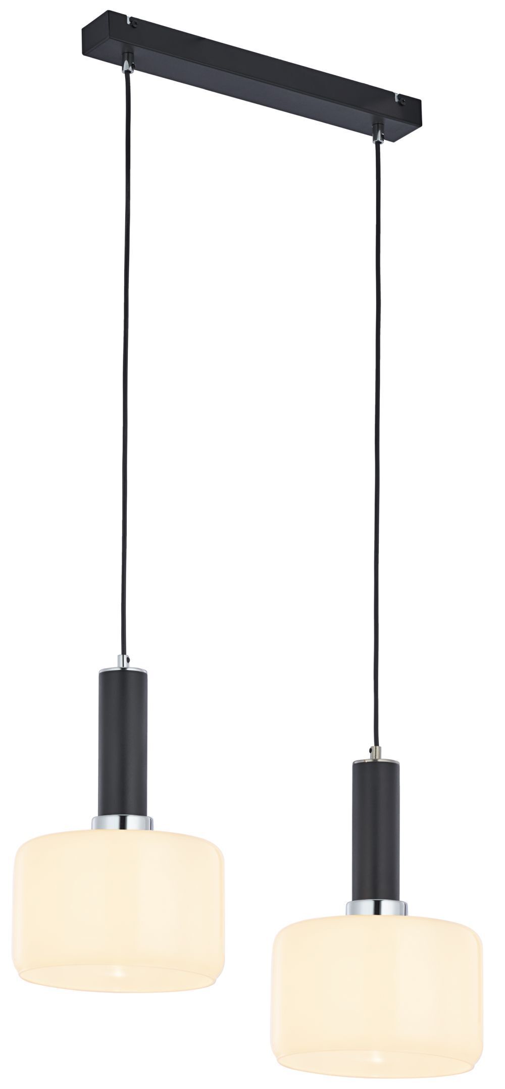Suspension moderne noir blanc L:52cm faible éblouissement