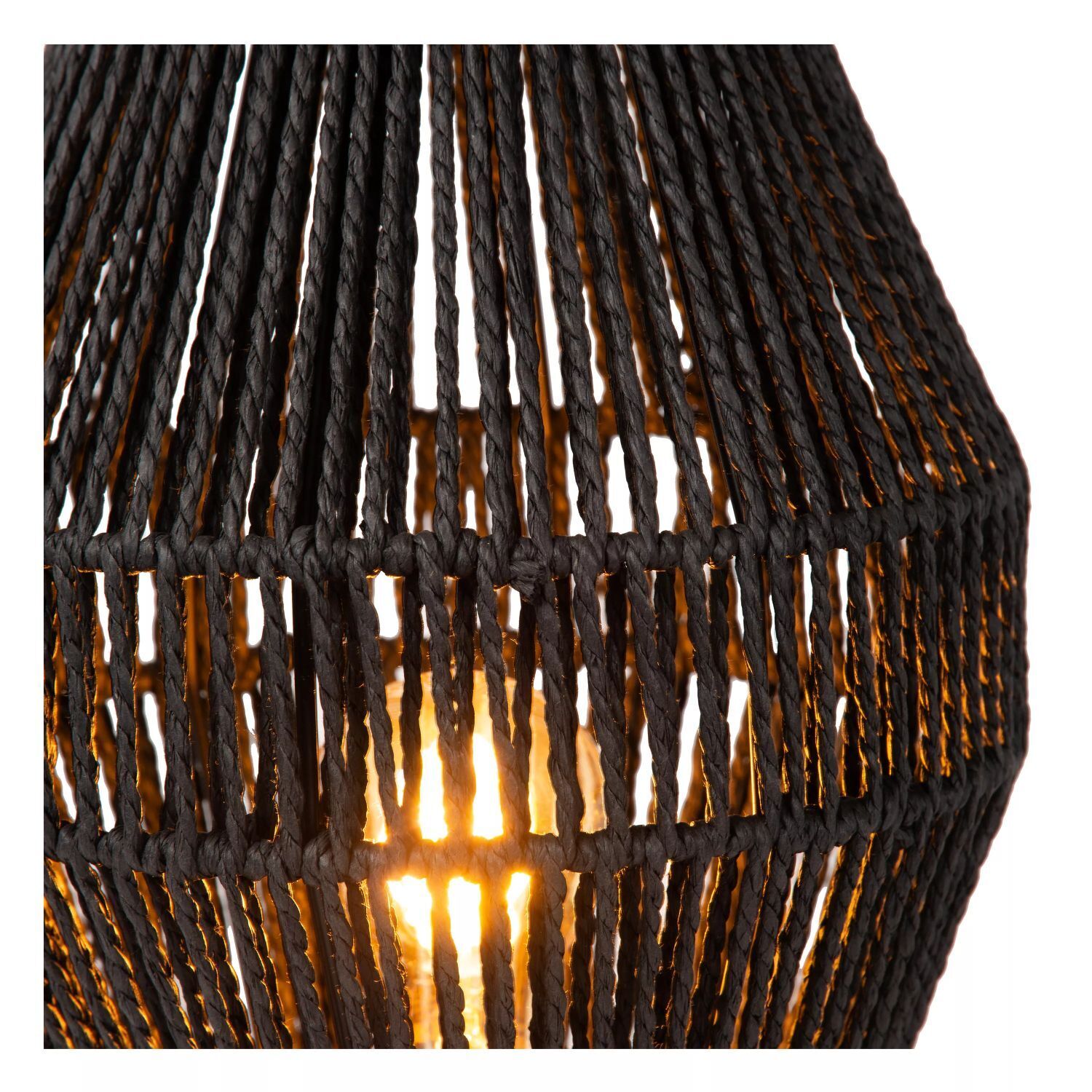 Gemütliche Tischlampe Papier Schwarz 33,5 cm E27 Modern Lampe, Lampenschirm, Kronleuchter