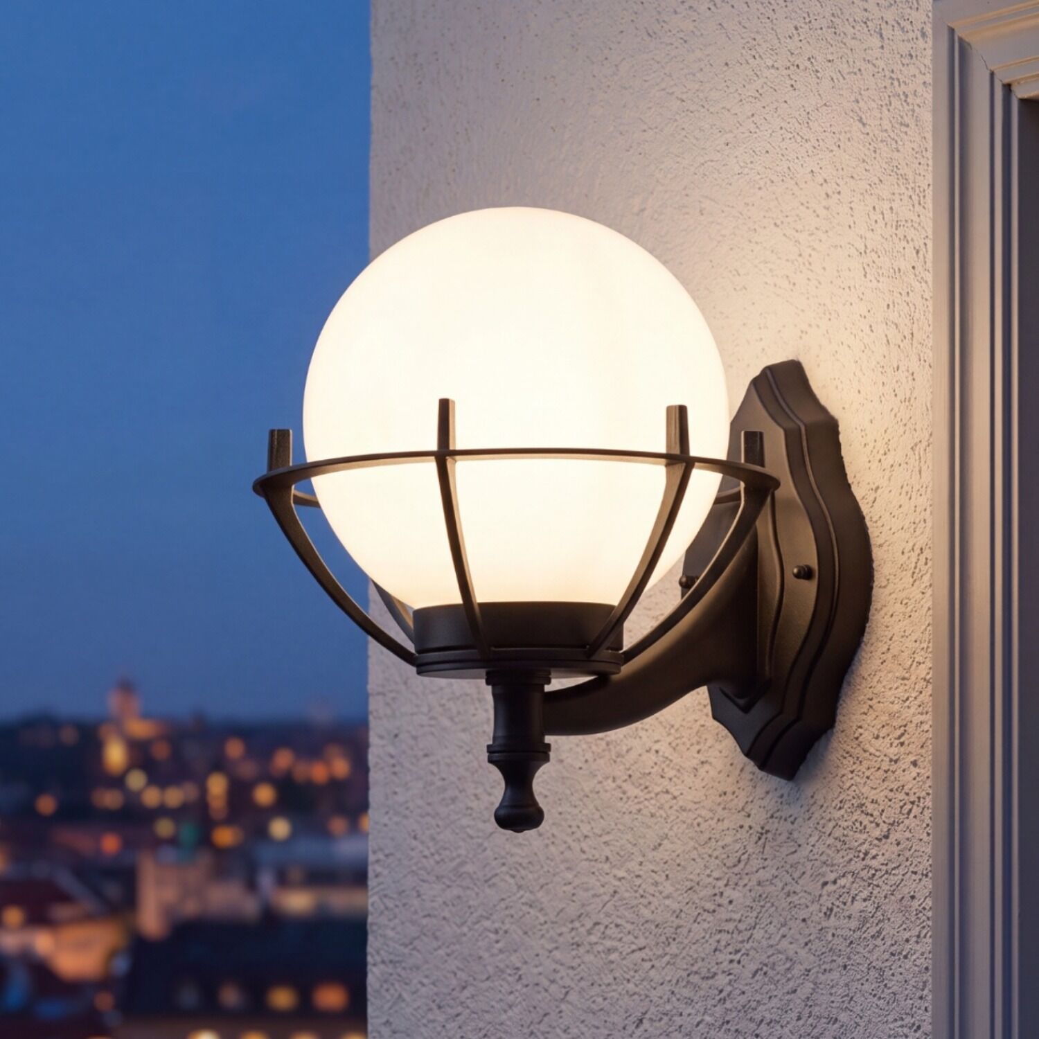 Lanterne murale vintage extérieur IP43 noir blanc