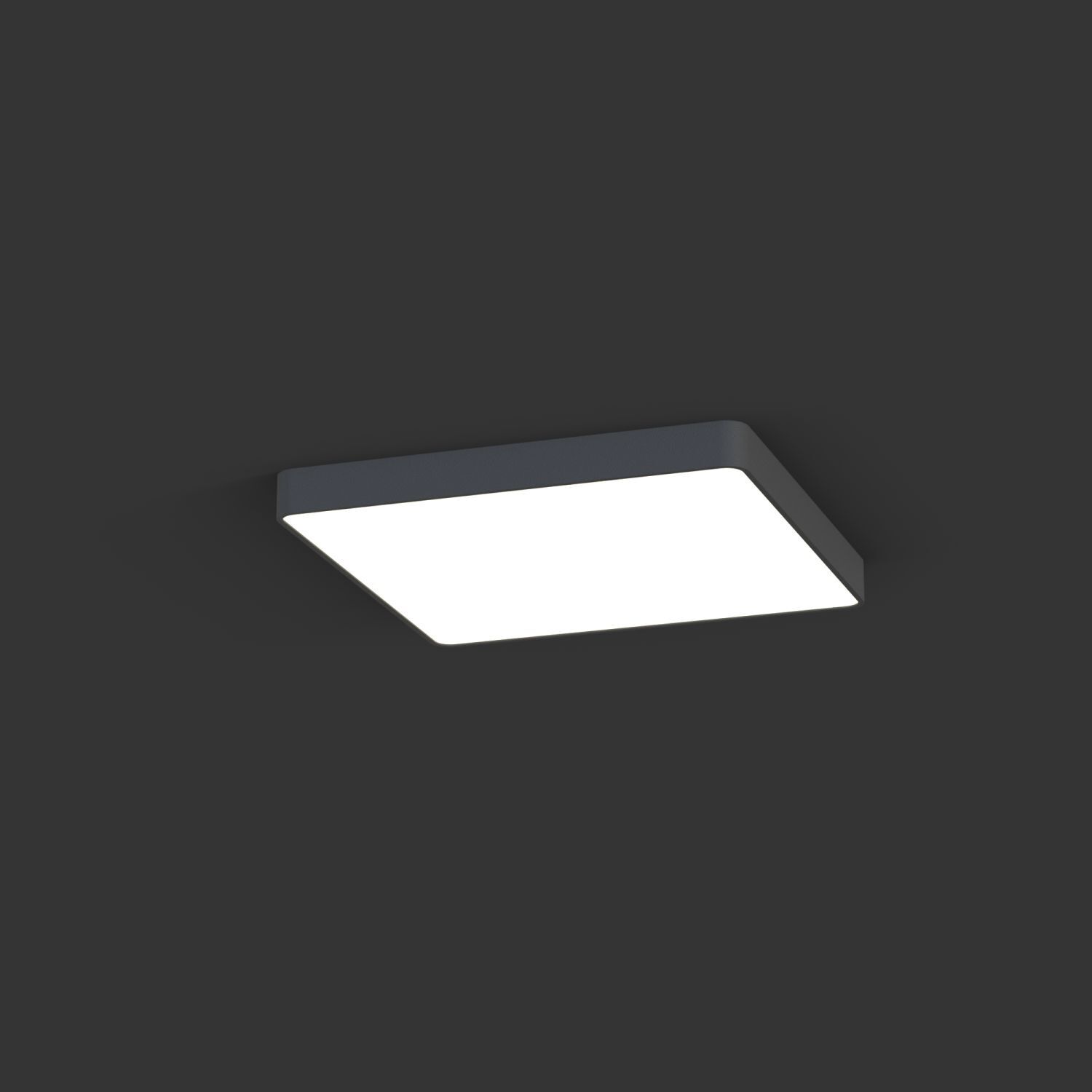 Plafonnier 3000 K 1700 lm Gris L : 63 cm carré avec 5x T8 LED