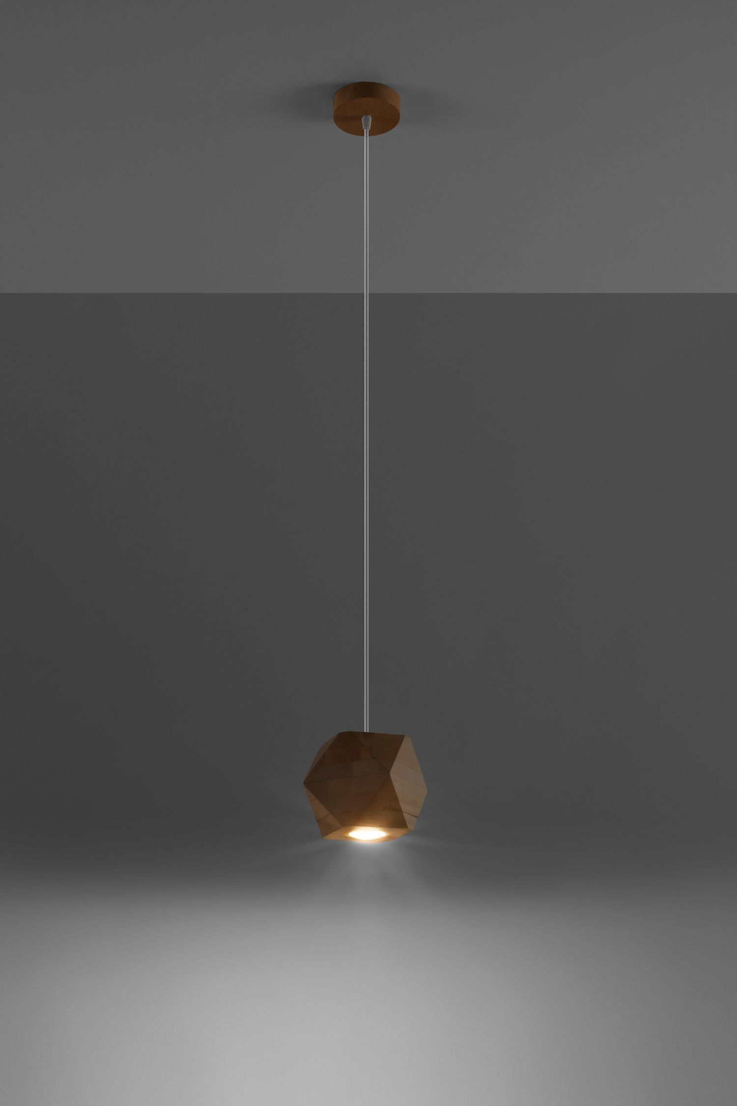 Lampe à suspendre en bois géométrique petit GU10 confortable ALBALI