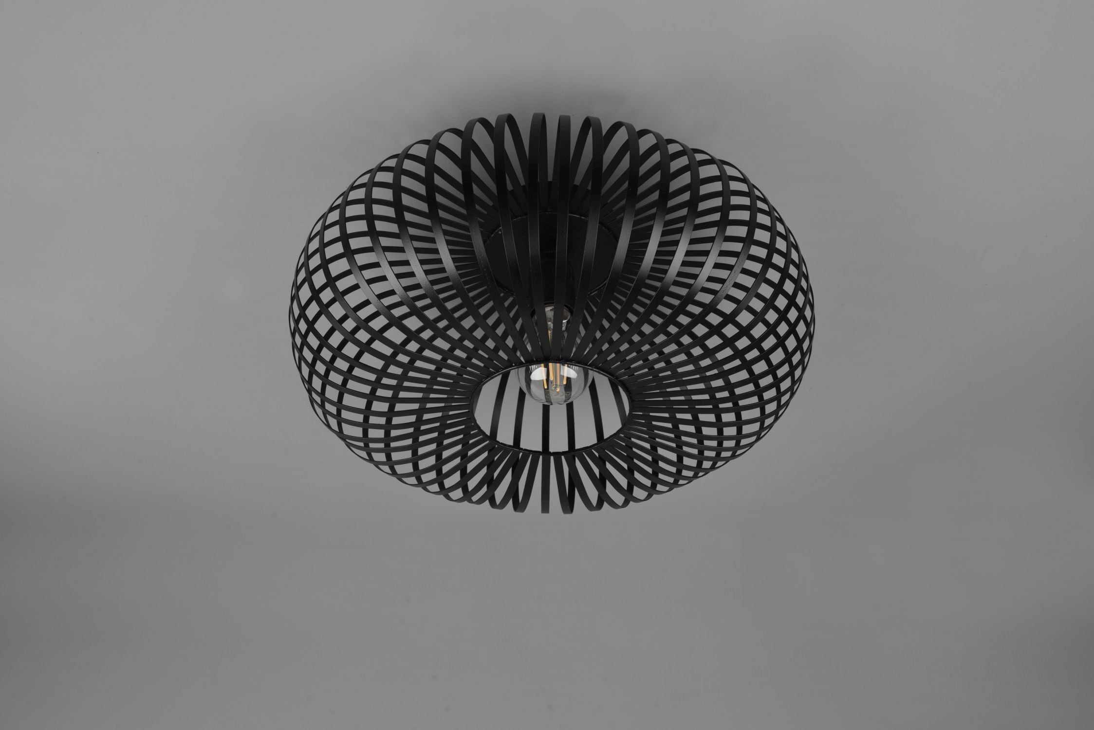 Lampe de plafonnier industrielle métal noir E27 Ø40 cm rond