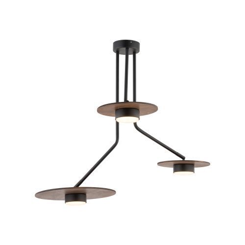 Plafonnier réglable métal bois 3x GX53 faible éblouissement