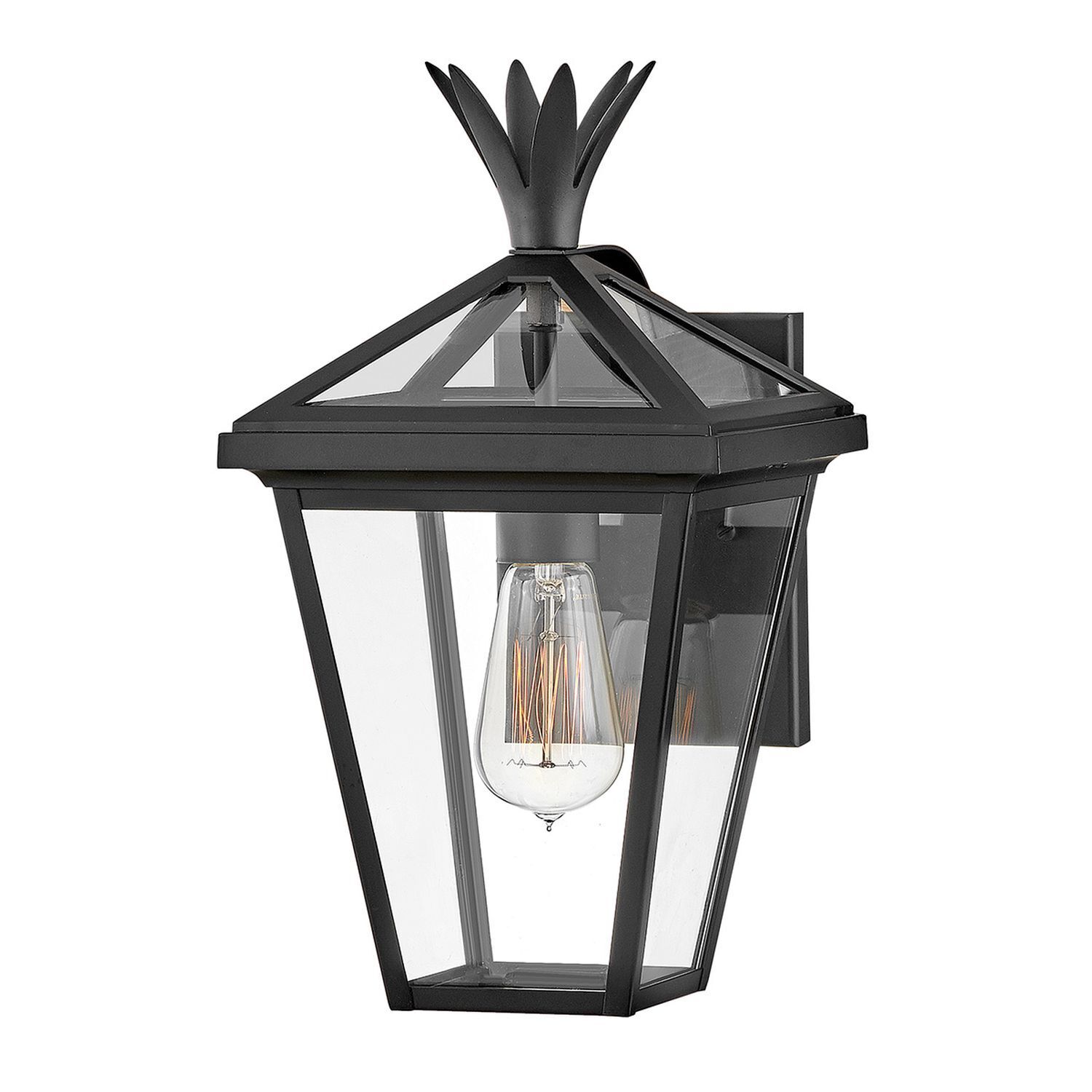 Applique extérieure noir verre aluminium IP44 E27 Vintage