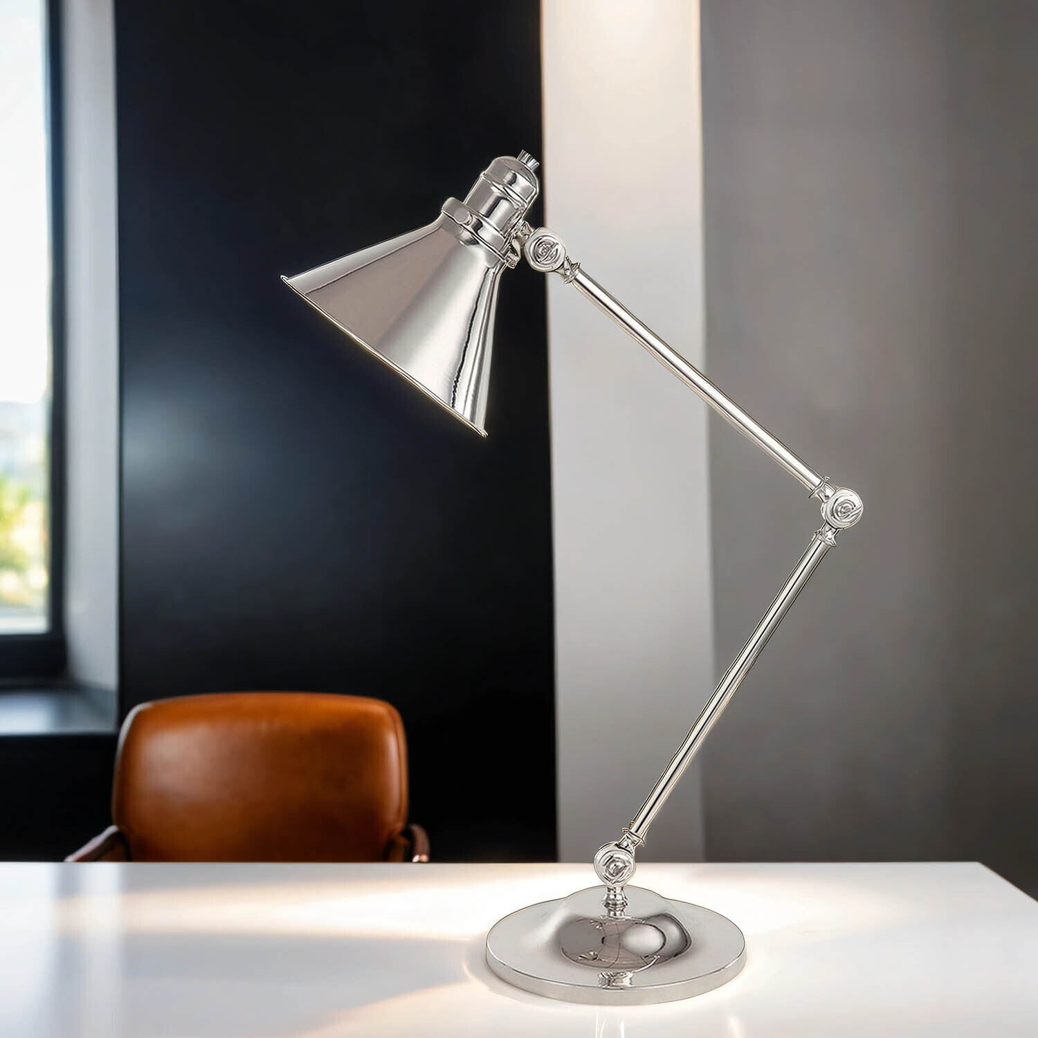 Lampe de bureau ISMENE Nickel 66cm Lampe de table