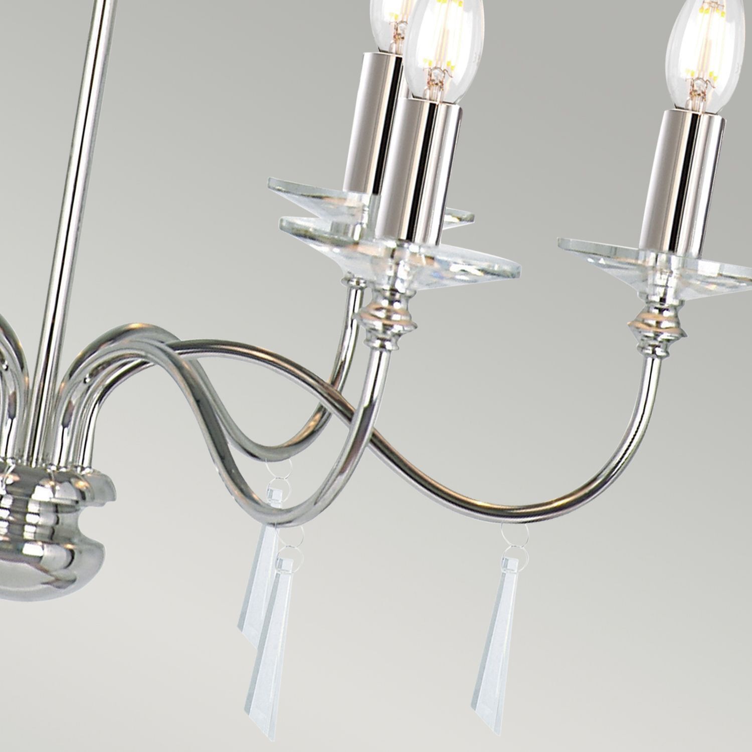 Lustre métal cristal 6 branches CANDELA 6