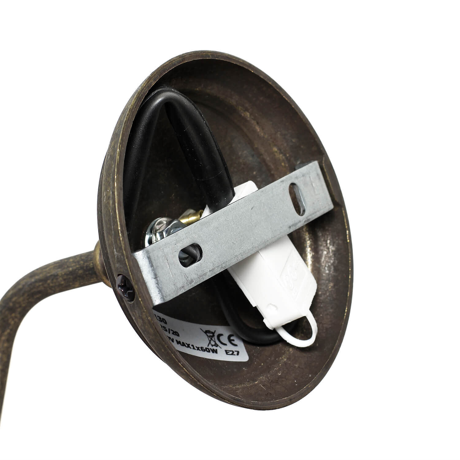 Applique en laiton véritable avec abat-jour en tissu beige Adapter, Elektronik, Maschine, Rad