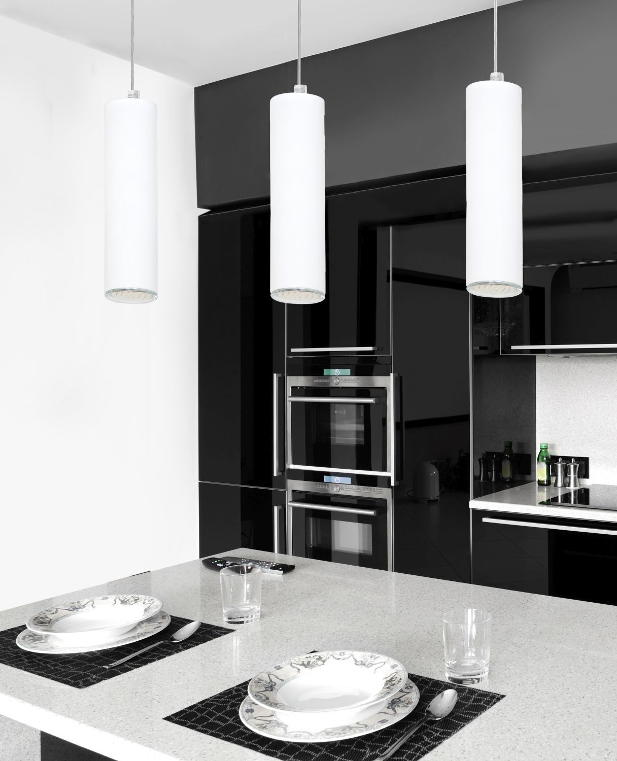 Lampe à suspendre Blanc GU10 Métal Salle à manger Cuisine Drinnen, Innenarchitektur, Küche, Esszimmer, Esstisch