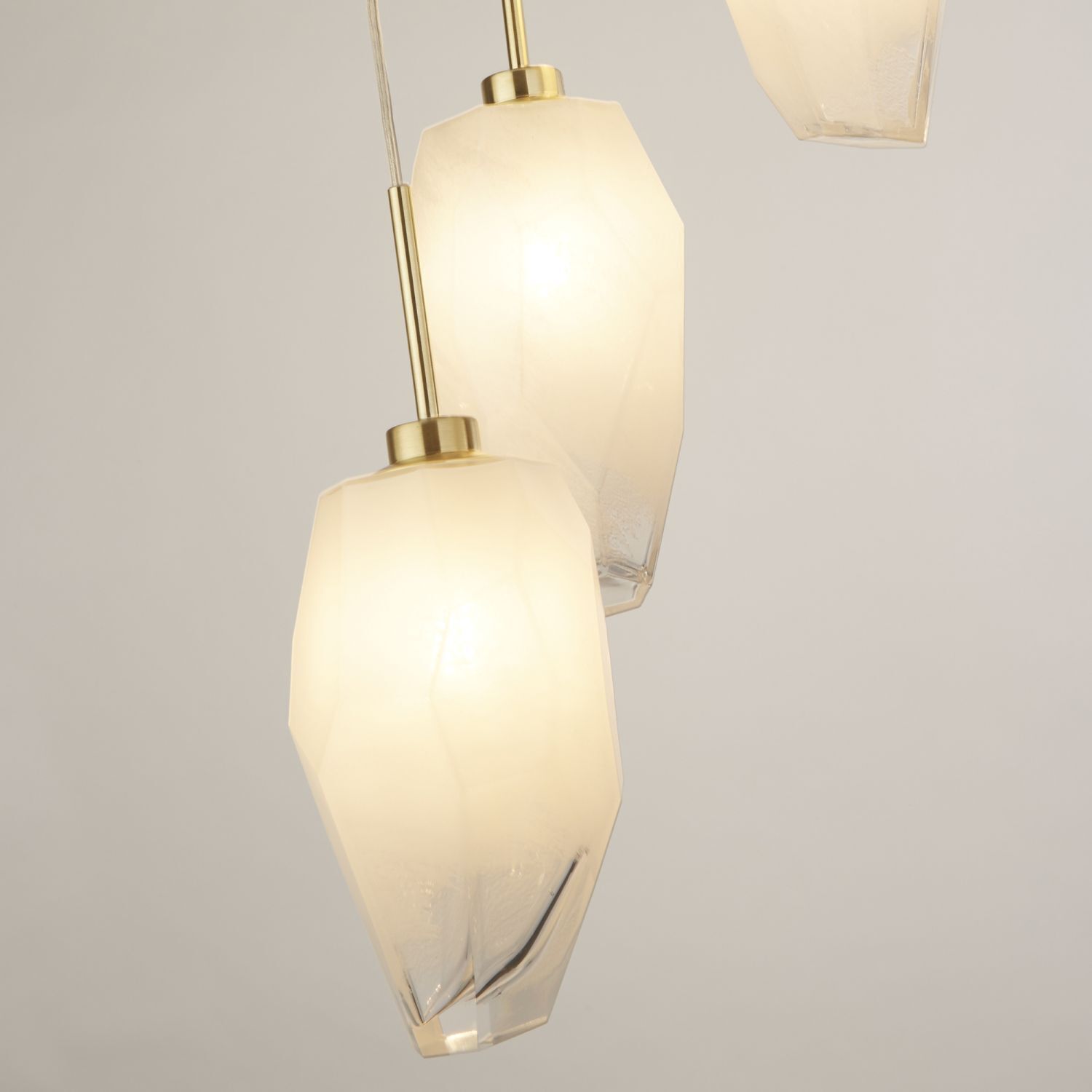 Suspension ronde verre métal Ø32 cm en laiton blanc