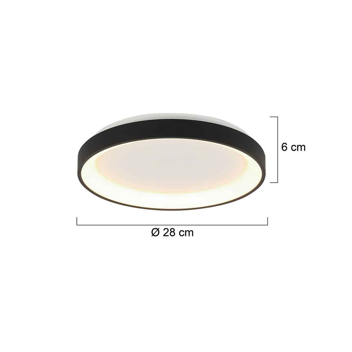 LED Deckenlampe Schwarz Weiß Ø28 cm 2700 K wohnlich Deckenleuchte, Leuchte