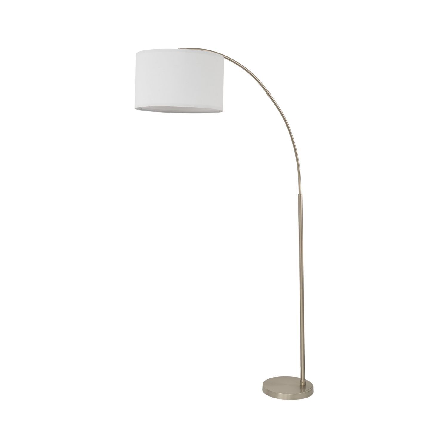 Luminaire en arc réglable 200 cm tissu métal chrome blanc E27 Lampe, Lampenschirm