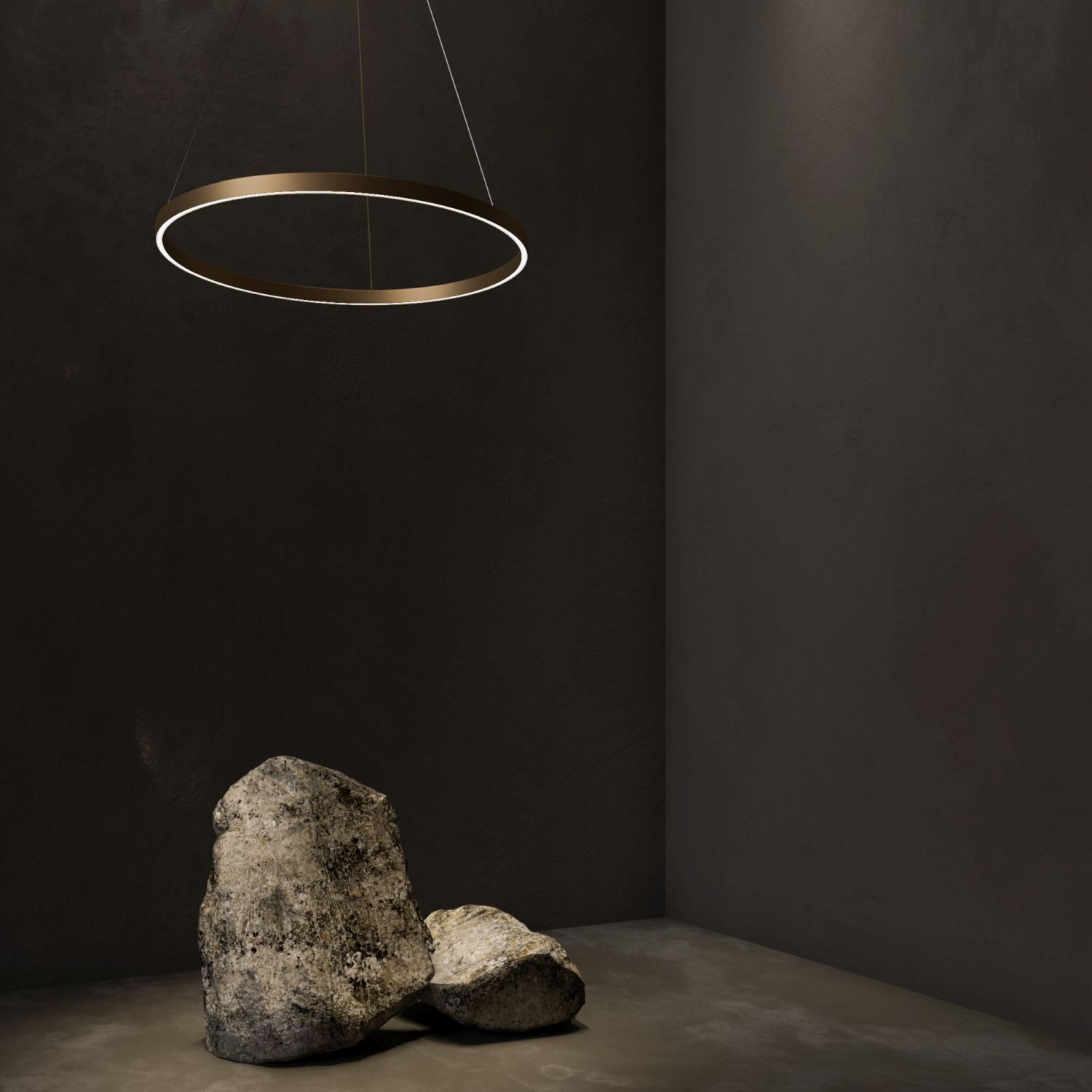 Lustre LED aluminium rond D : 60 cm H : max. 120 cm Lampe, Rock