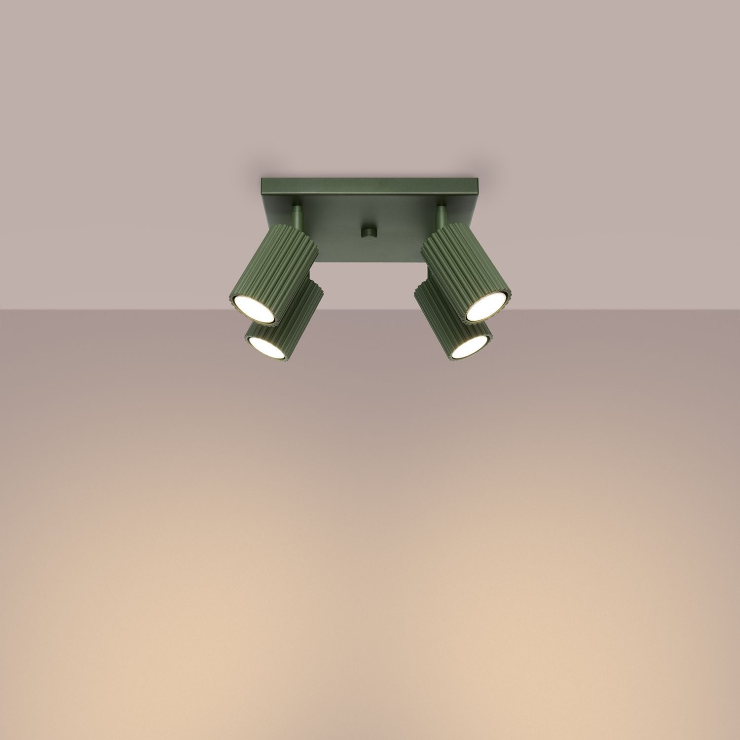 Lampe de plafonnier Vert L : 25 cm petit orientable 4x GU10 Aluminium