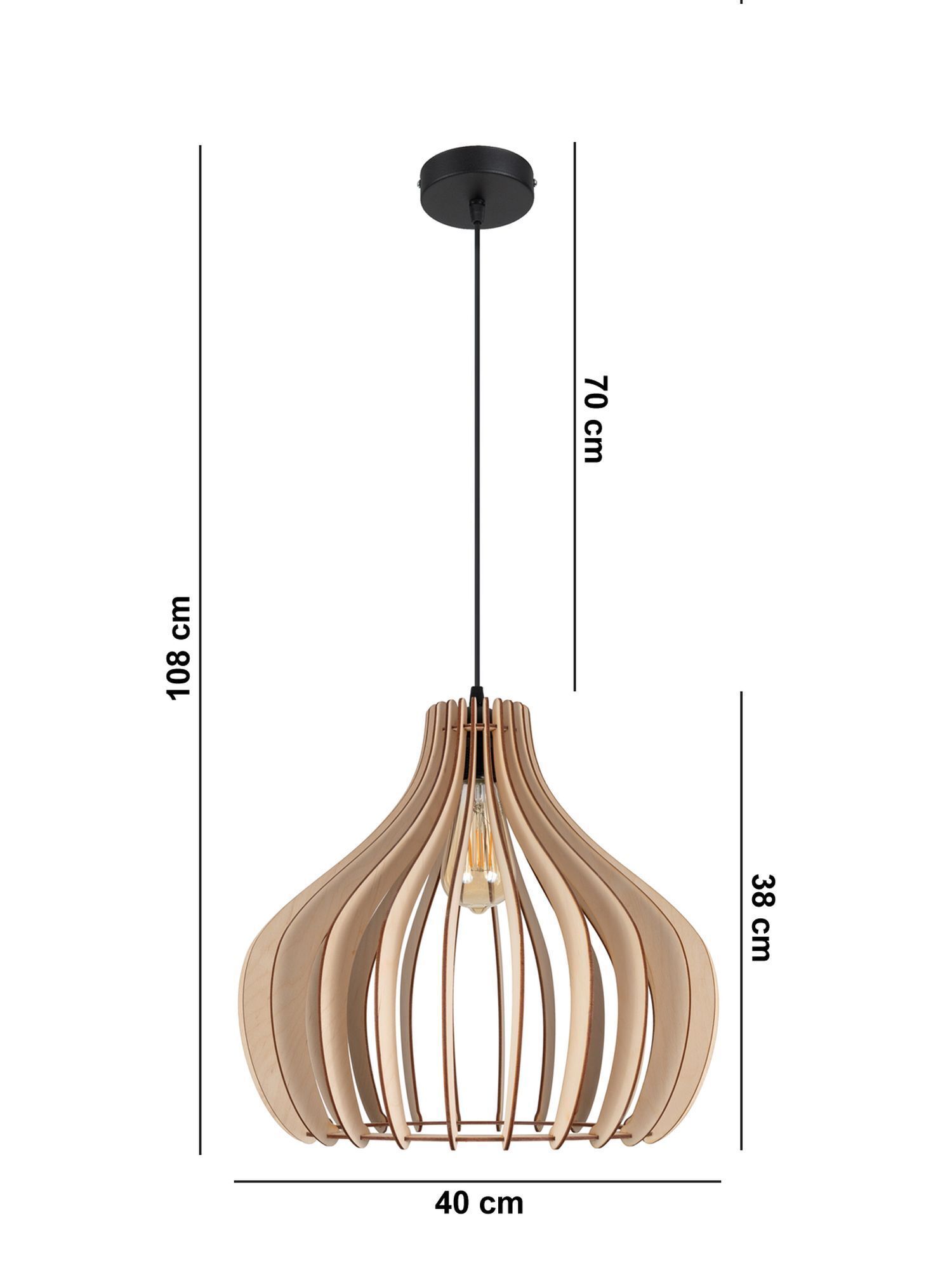 pendant light, wooden slat, hängelampe, deckenleuchte, 40 cm breite