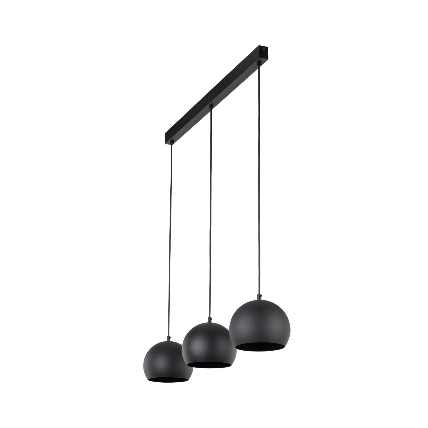 Suspension noire 3 flammes E27 L : 81 cm réglable en hauteur