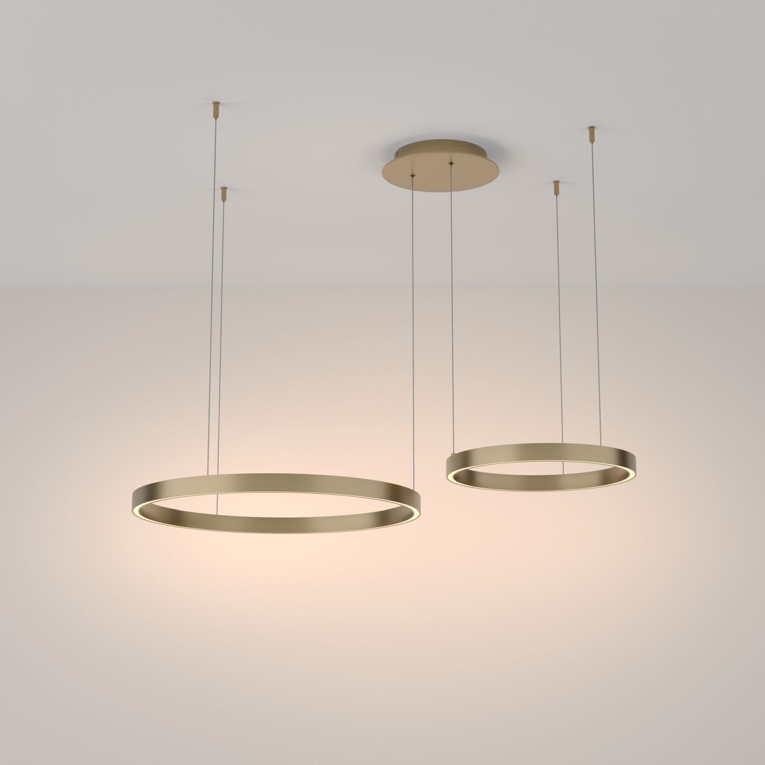 Lustre LED aluminium D : 60 cm H : max. 120 cm rond