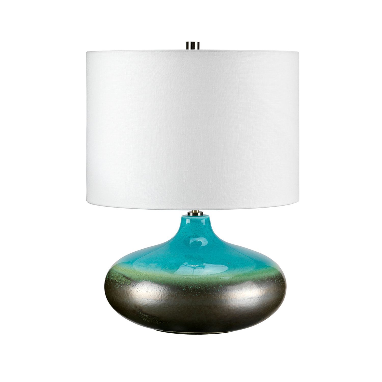 Lampe de table LARA Turquoise Porcelaine H:48cm Lampe