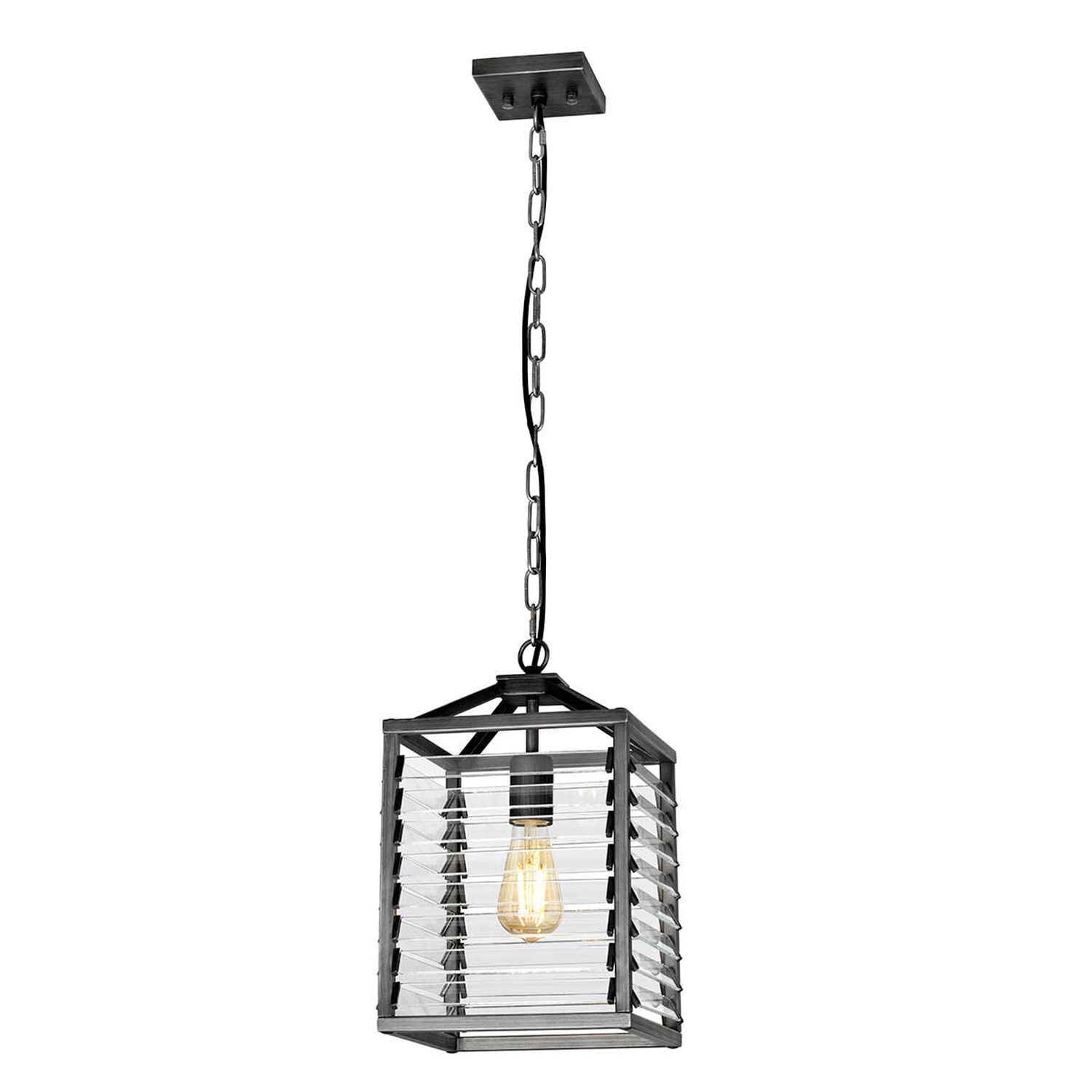 Lampe à suspendre métal verre largeur 25 cm H : max. 200,3 cm E27