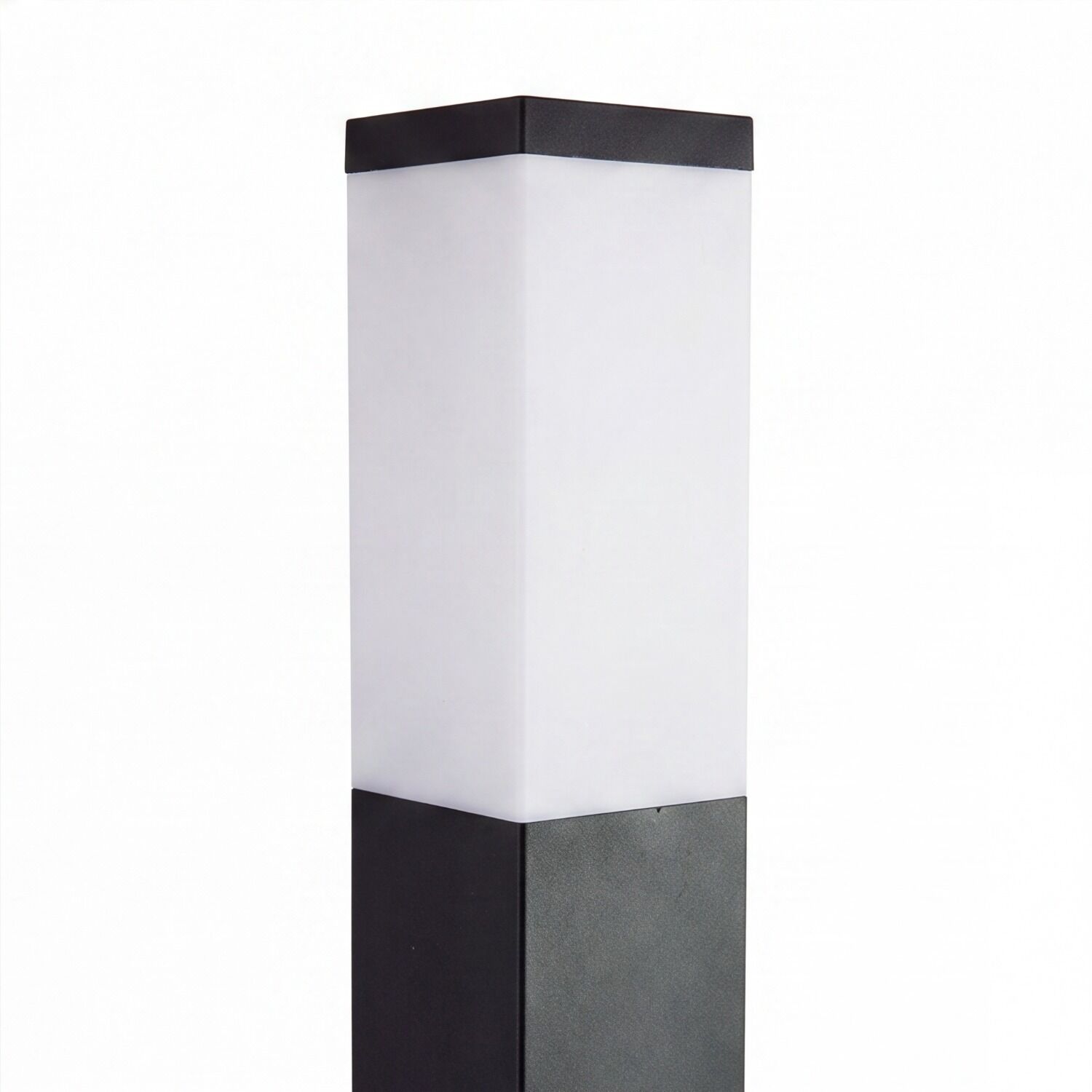 lampe, Tischlampe, weißes schirmchen, schwarzer fuß, rechteckig
