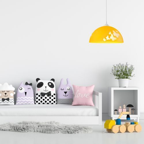 Suspension Lampe d'éclairage jaune Fille ronde