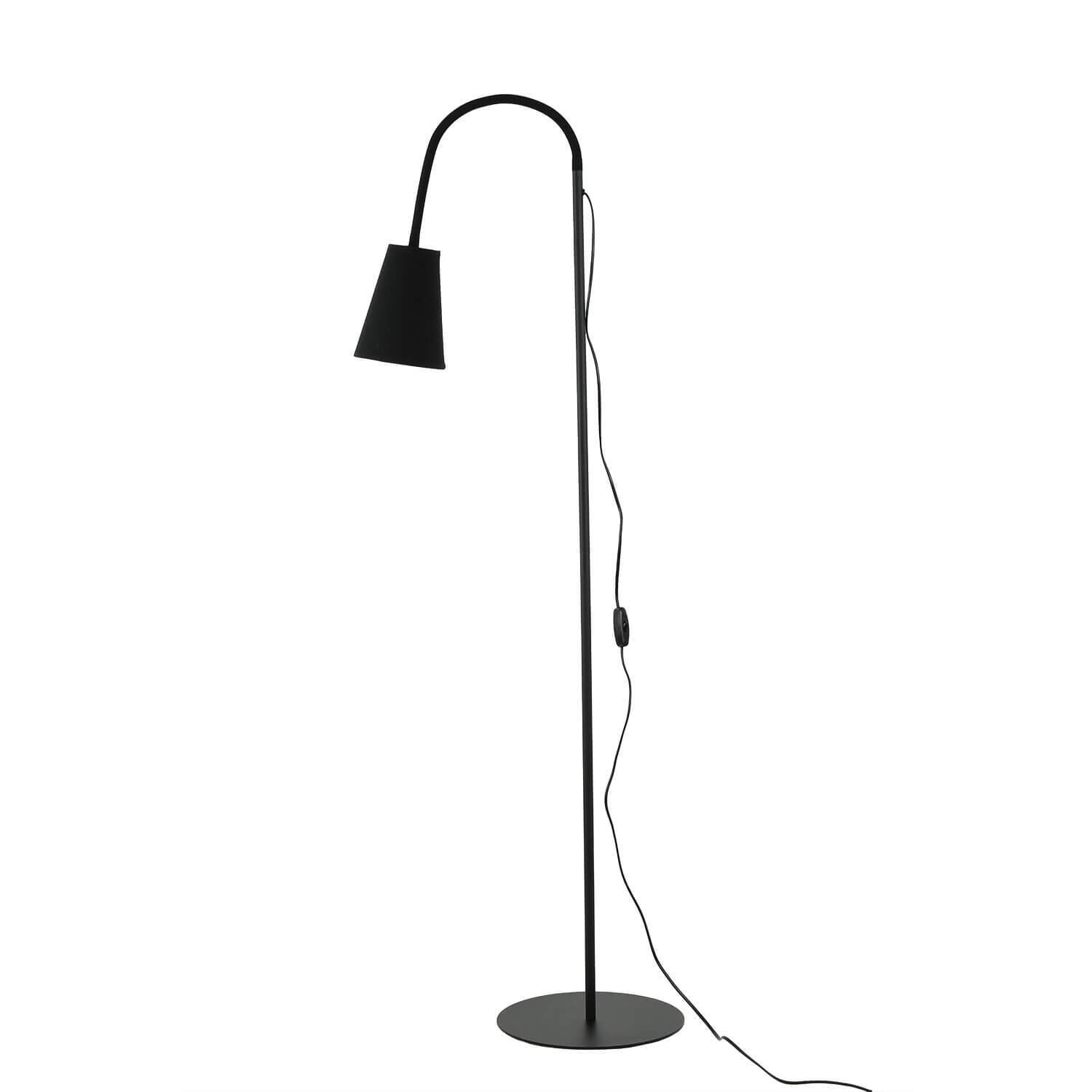 Lampadaire métal flexible 145 cm E27 noir or