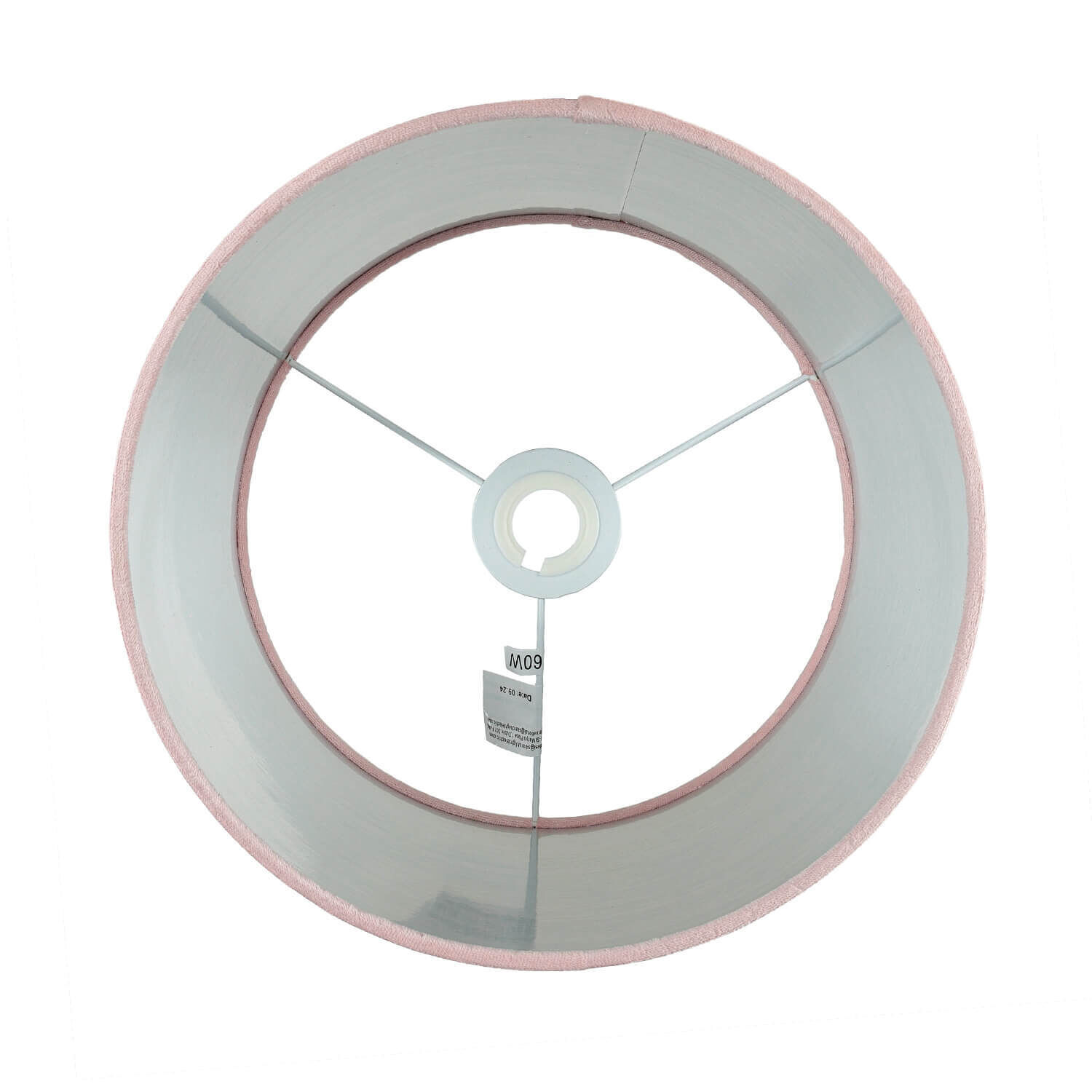 Abat-jour velours D : 28 cm en rose argent rond Abat-jour velours D : 28 cm en rose argent rond