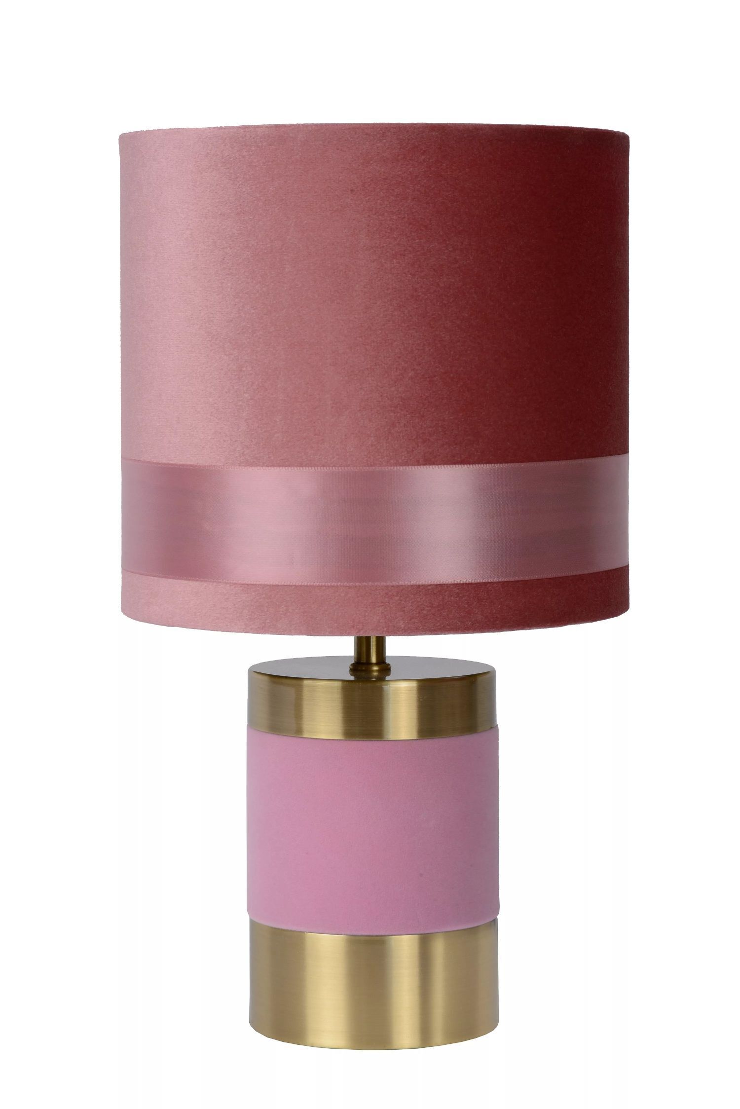 Tischleuchte Stoff Metall Pink 32 cm klein E14 Vintage Lampe, Tischlampe, Lampenschirm