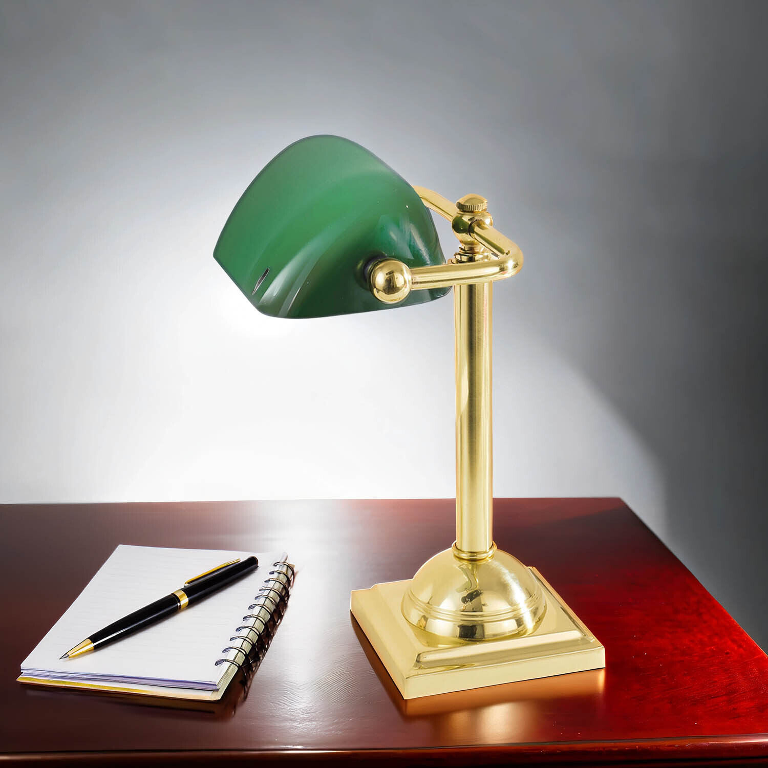 Lampe de banquier or 24 carats en laiton véritable Premium