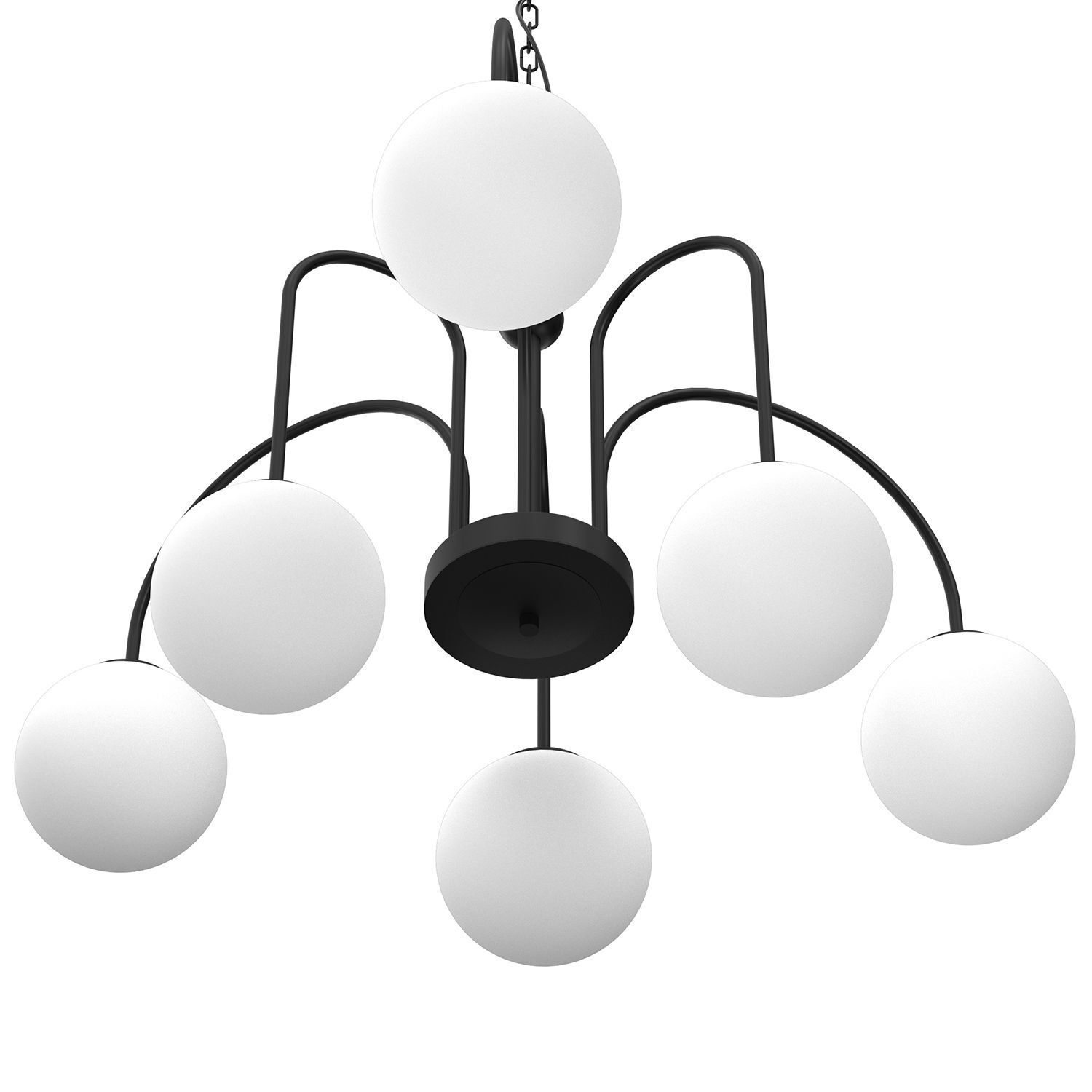 Lampe à suspendre 6 flammes verre métal Ø65 cm E14 confortable