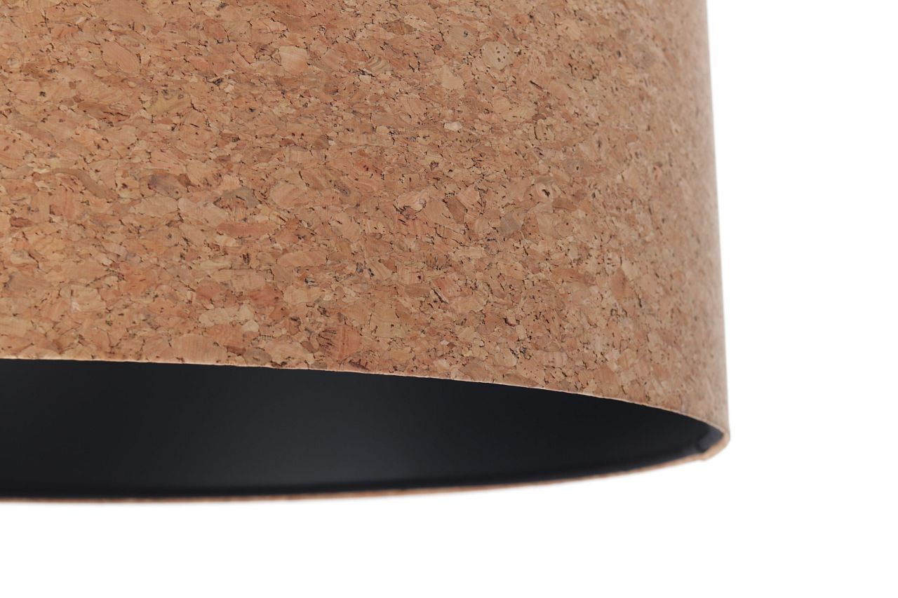 Lampe à suspendre E27 Ø 50 cm Naturel Noir Liège Moderne