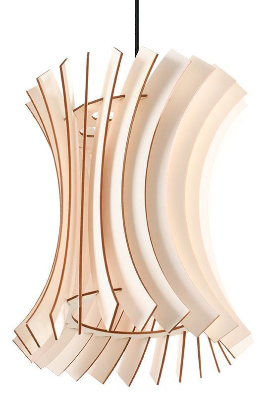 Luminaire suspendu en bois avec abat-jour Ø30cm PORSHA