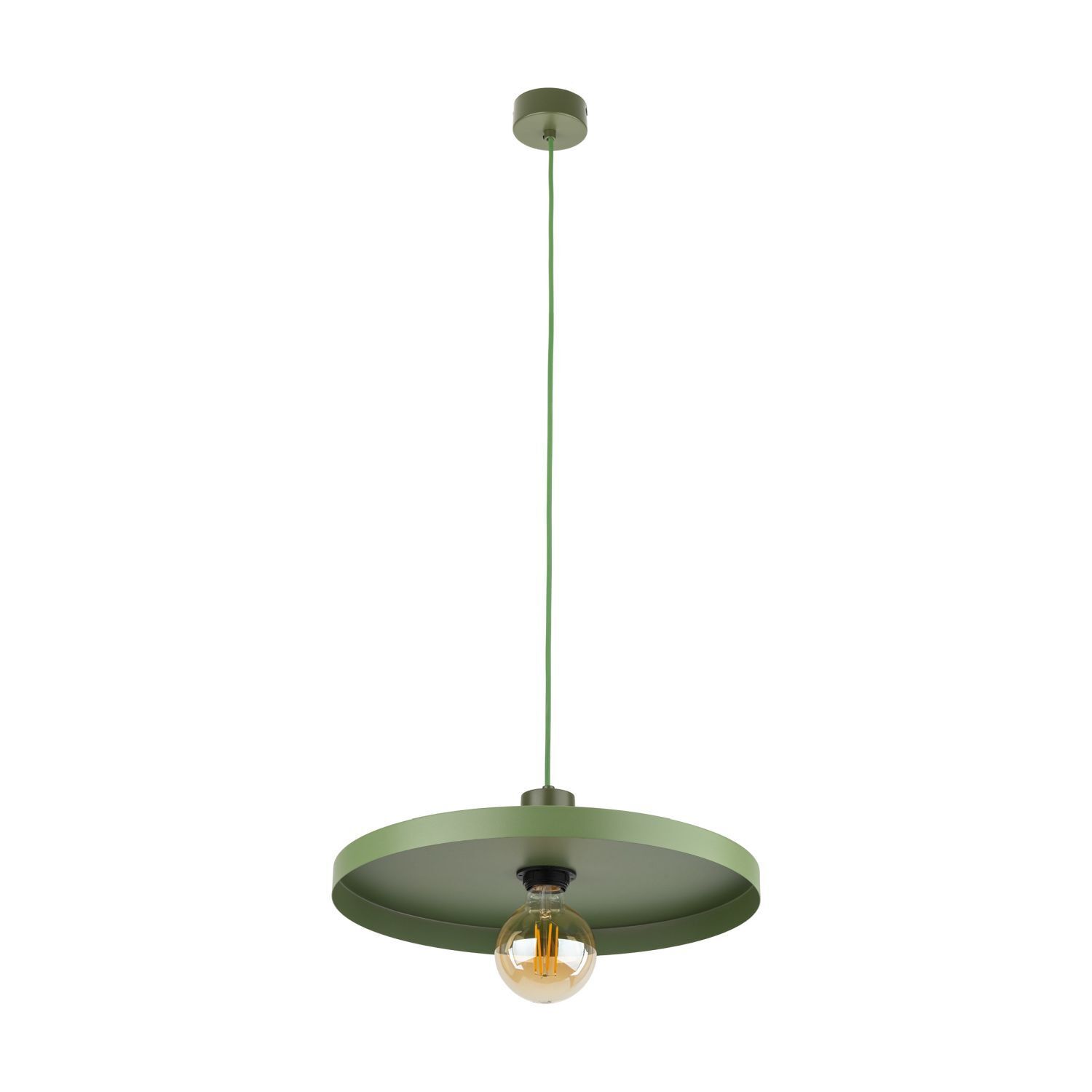 Lampe à suspendre verte E27 Ø40 cm ronde Vintage métal