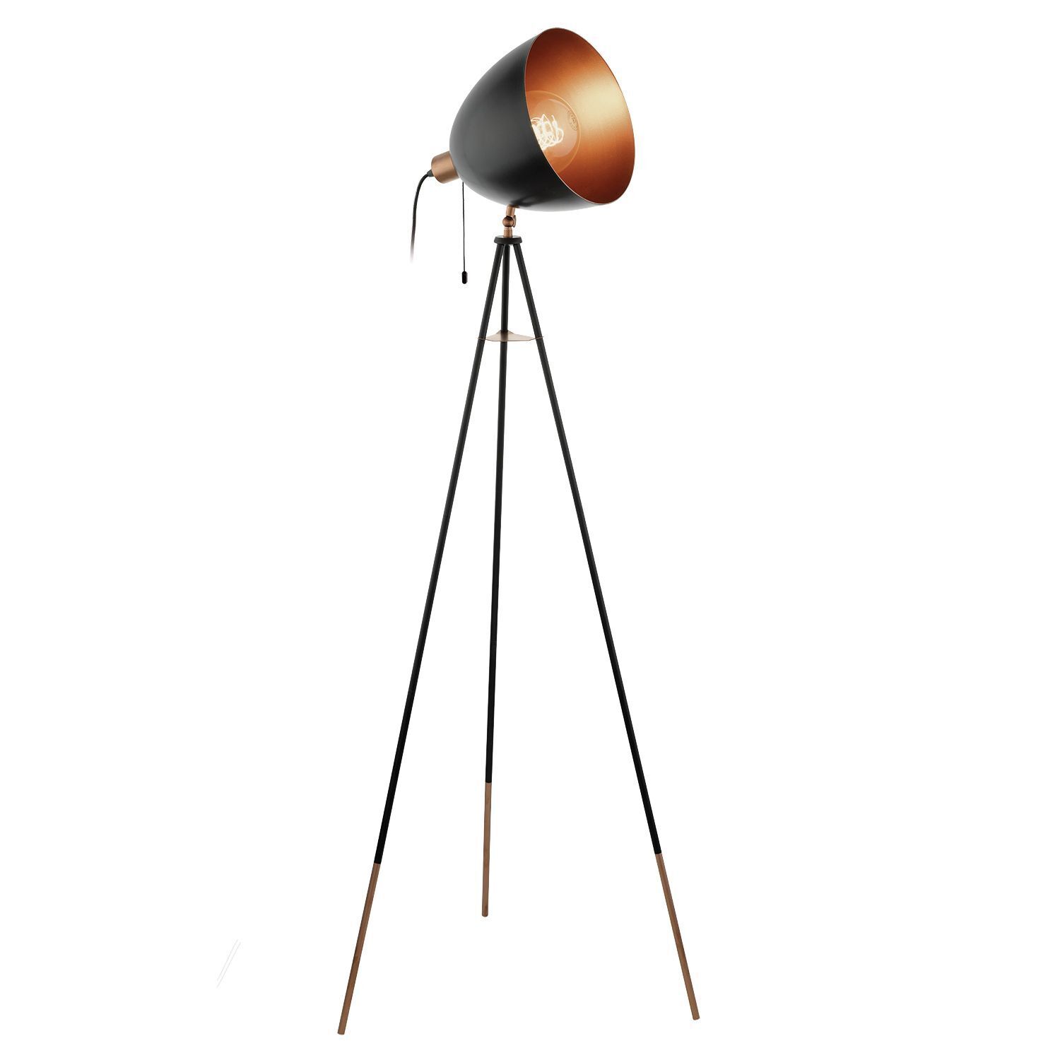 Lampe sur pied tripode Chester cuivre