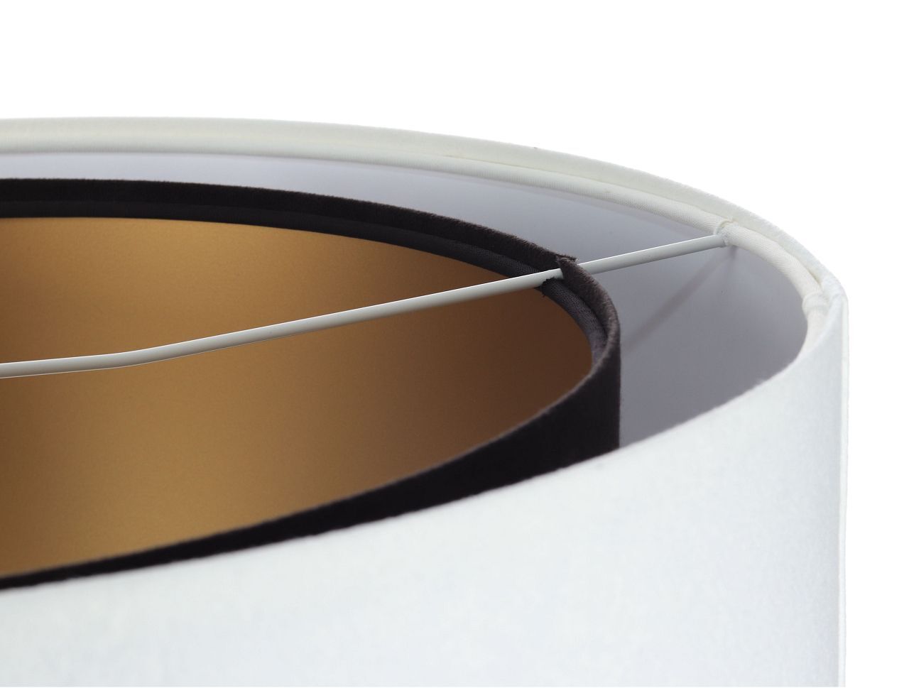 Suspension E27 ronde Ø 50 cm tissu blanc noir or Lampe, Lampenschirm