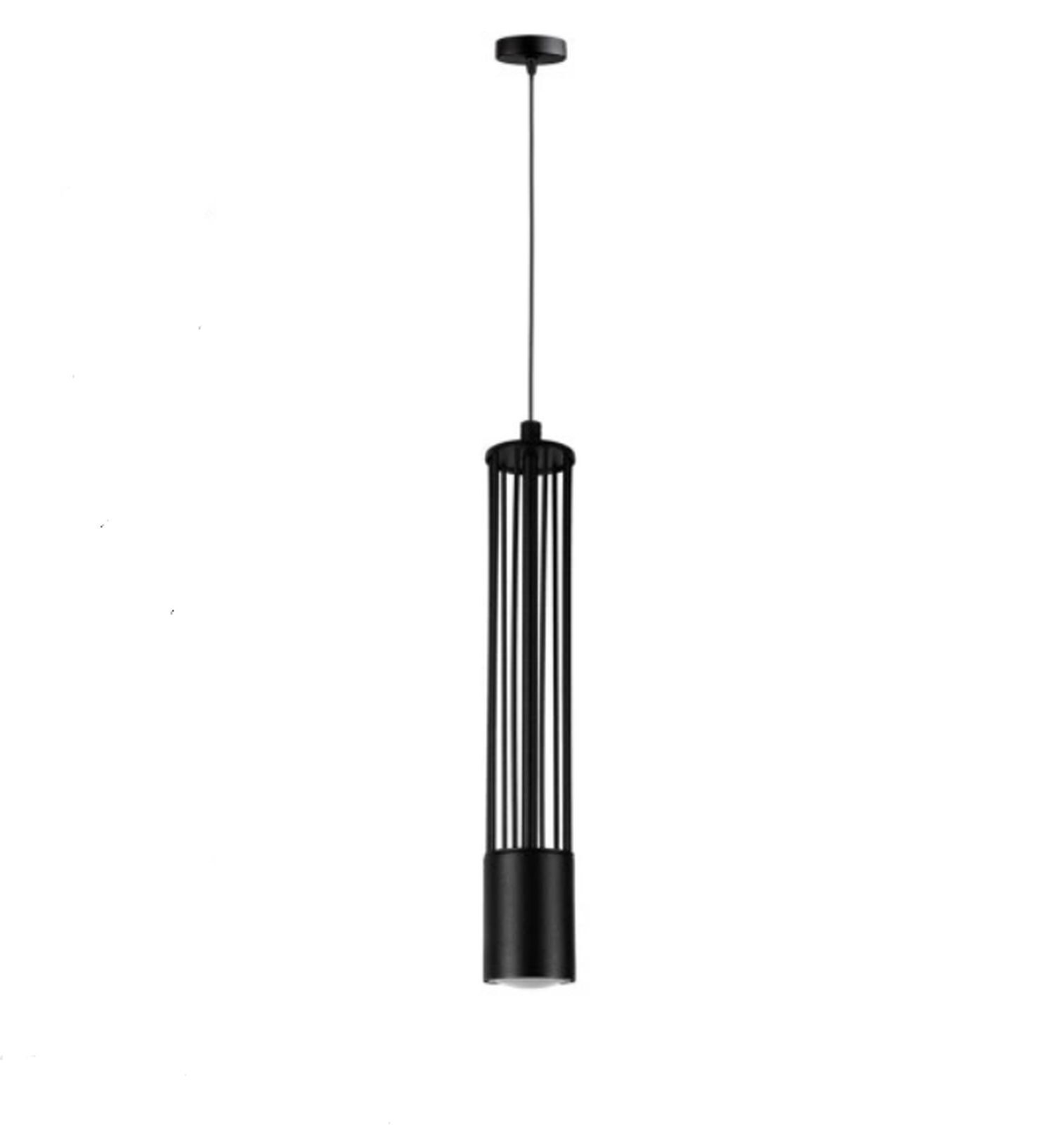 Lampe à suspendre décorative en métal GU10 Ø10 cm rond noir Lampe à suspendre décorative en métal GU10 Ø10 cm rond noir