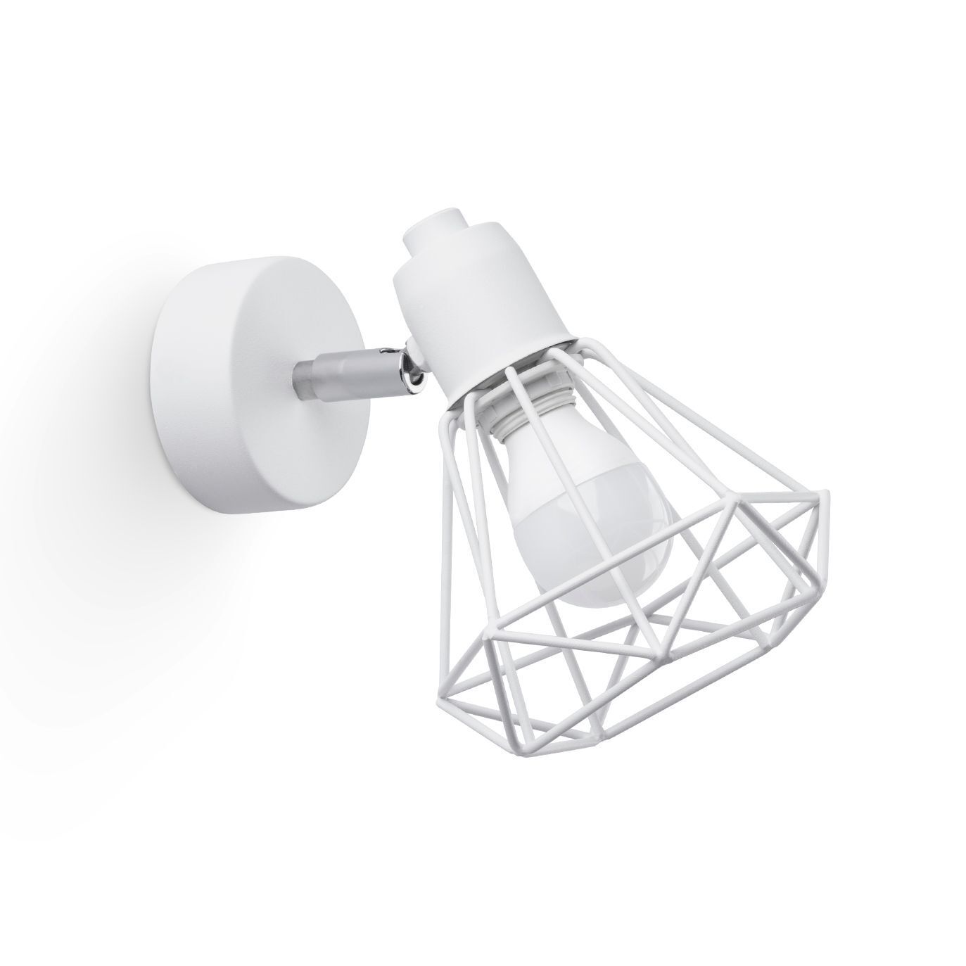 Applique murale blanche orientable filaire Abat-jour E27 Retro