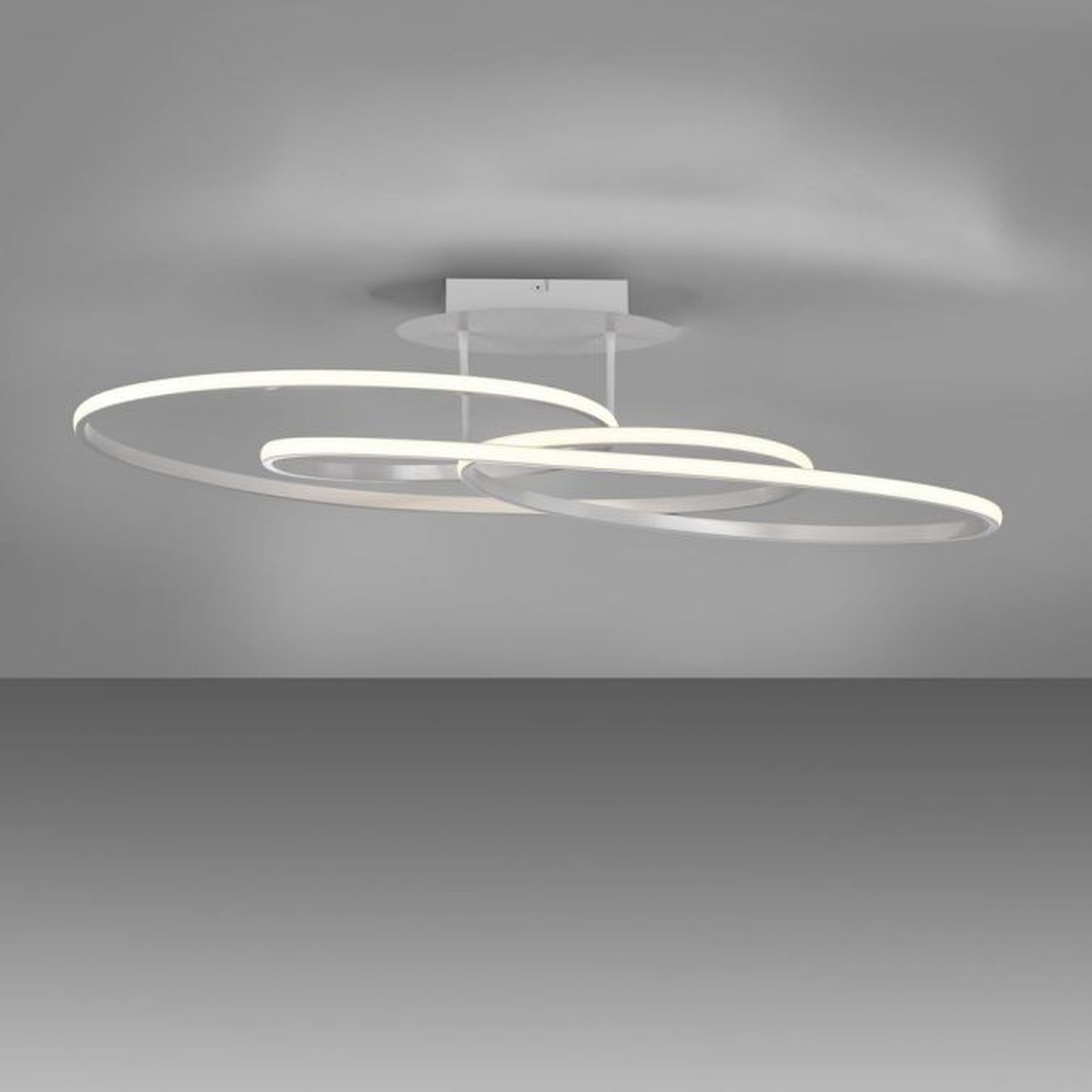 Plafonnier décoratif LED métal blanc 3000 K anneaux Deckenleuchte, Gerät, Deckenventilator, Elektrisches Gerät