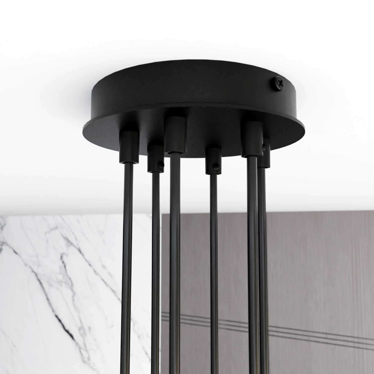 Suspension noir métal L : 70 cm réglable 6x GX53