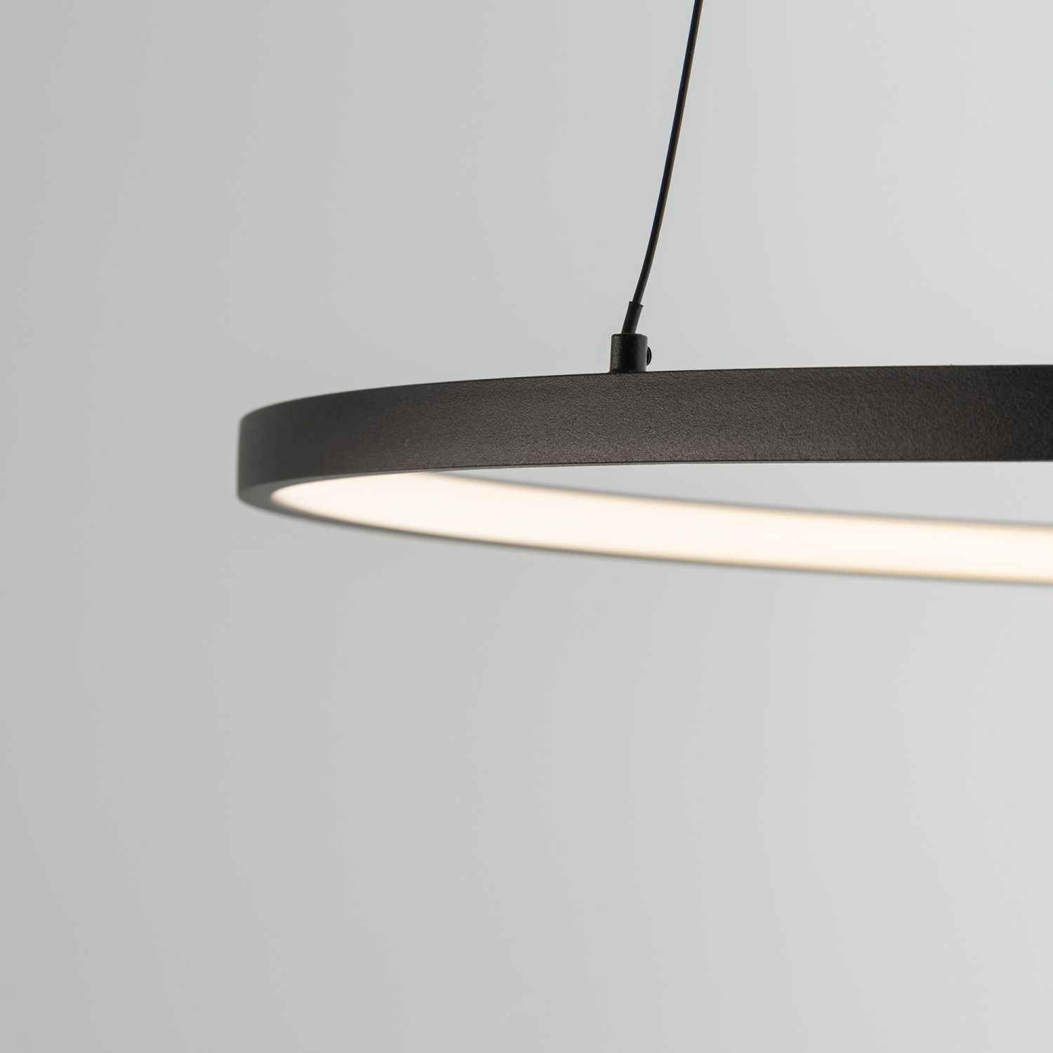 LED Hängeleuchte Ring Ø 60 cm Schwarz 2700 K 660 lm Metall Lampe, Gerät, Deckenventilator, Elektrisches Gerät