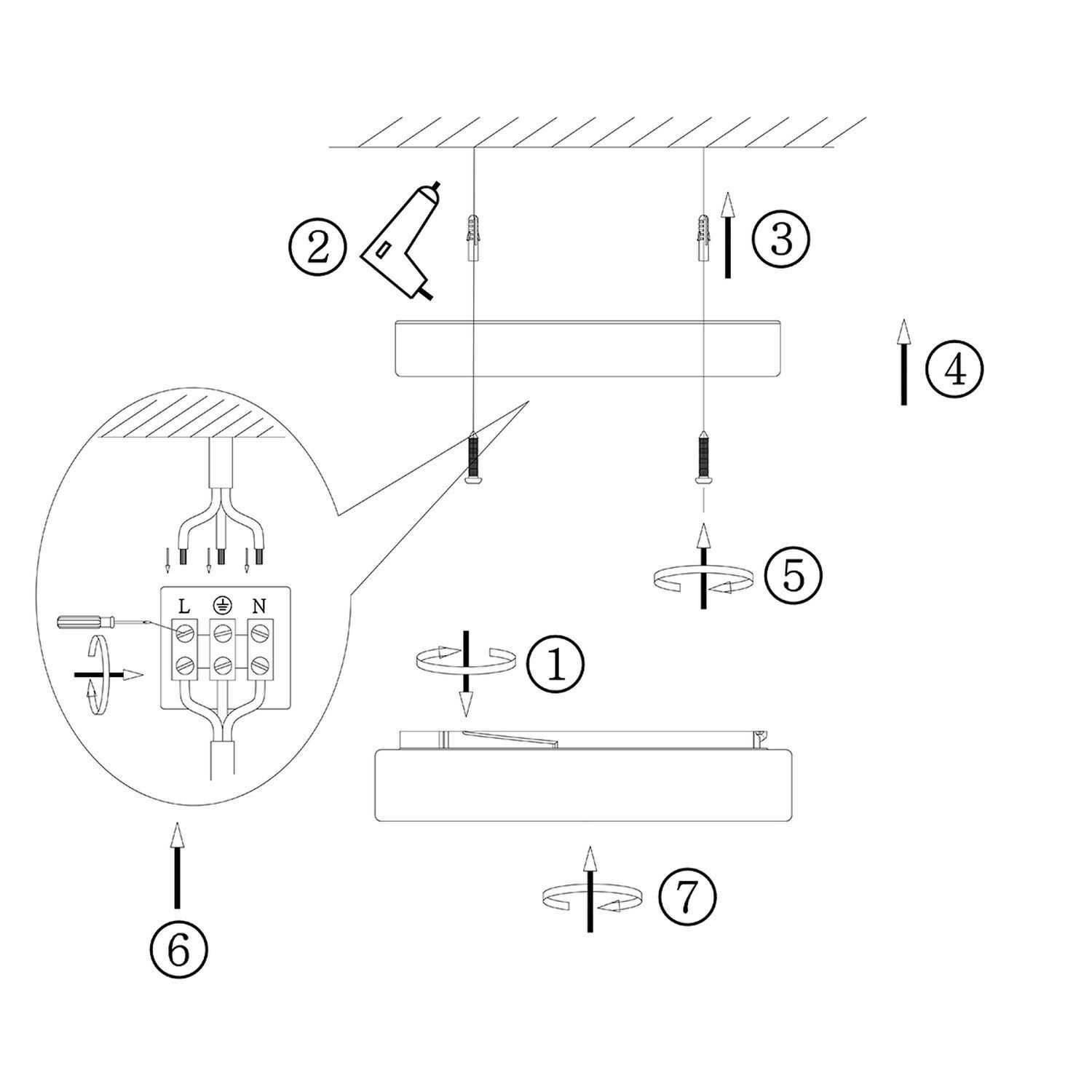 Plafonnier LED rond verre métal IP44 Ø30 cm 24 W