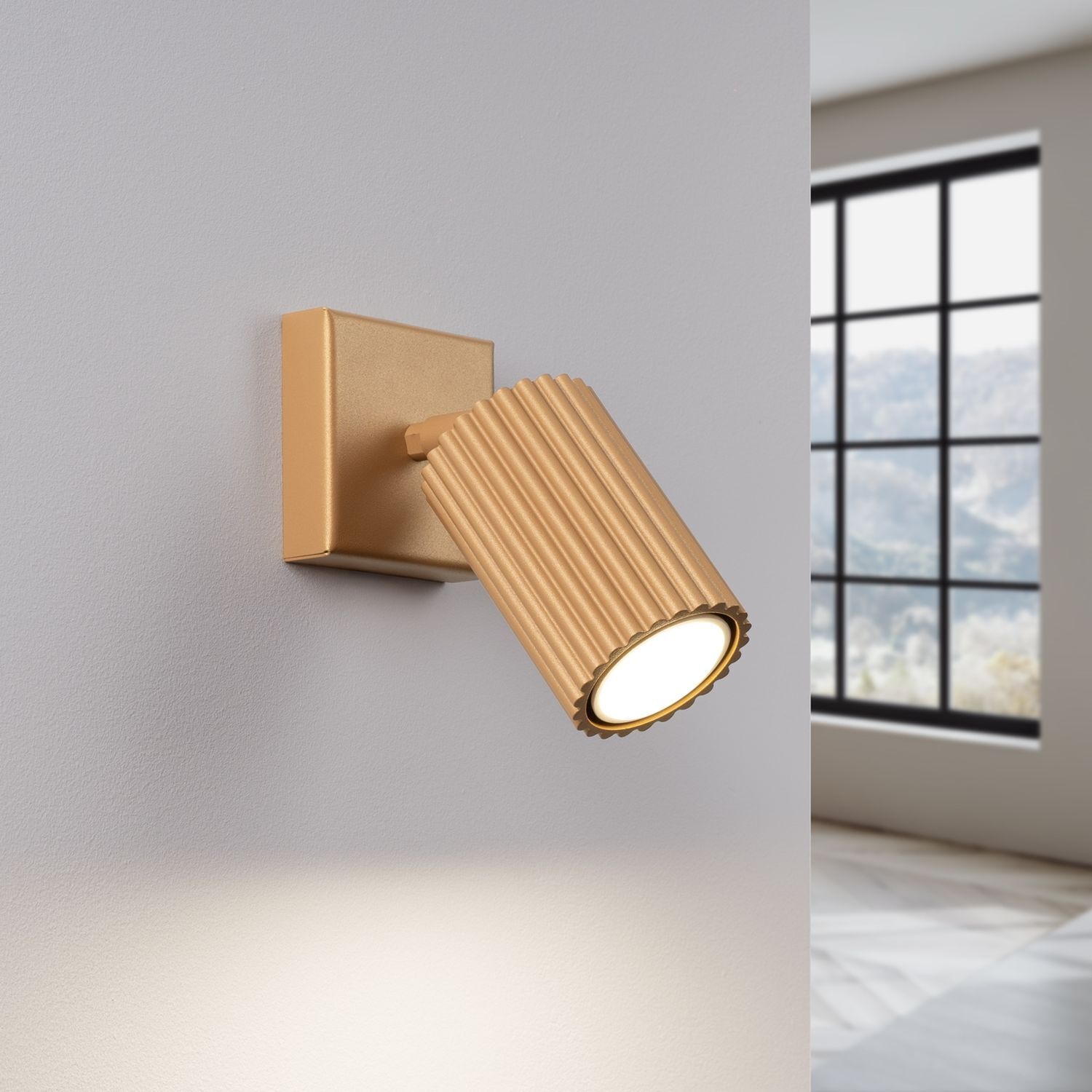 Applique GU10 L : 8 cm petite orientable en aluminium doré