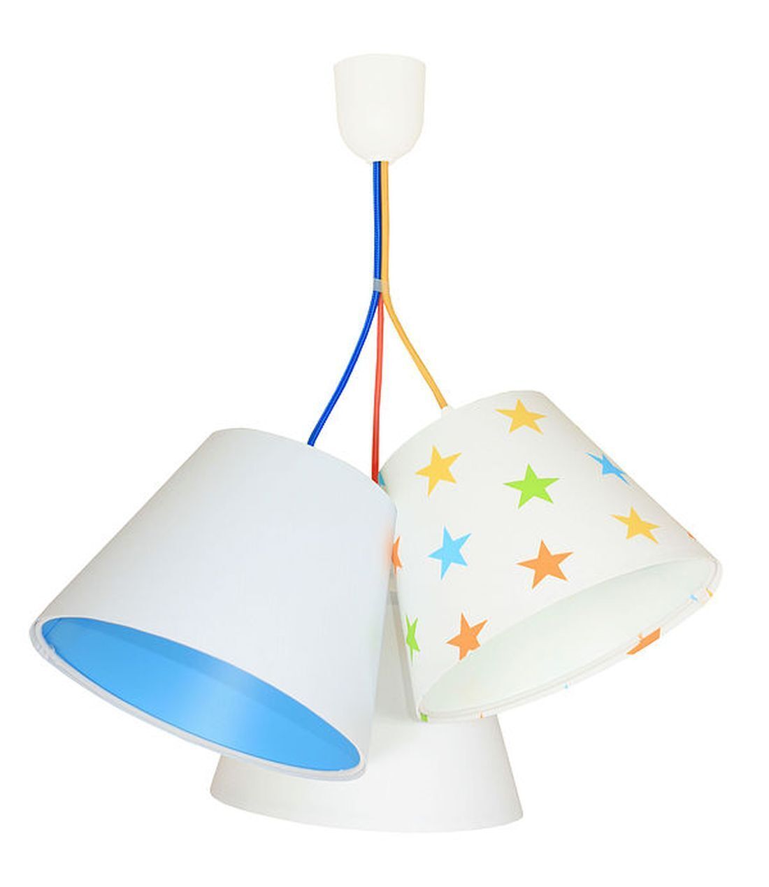 Lampe à suspendre Blanc Bleu Étoiles Enfants Tissu 3-flmg