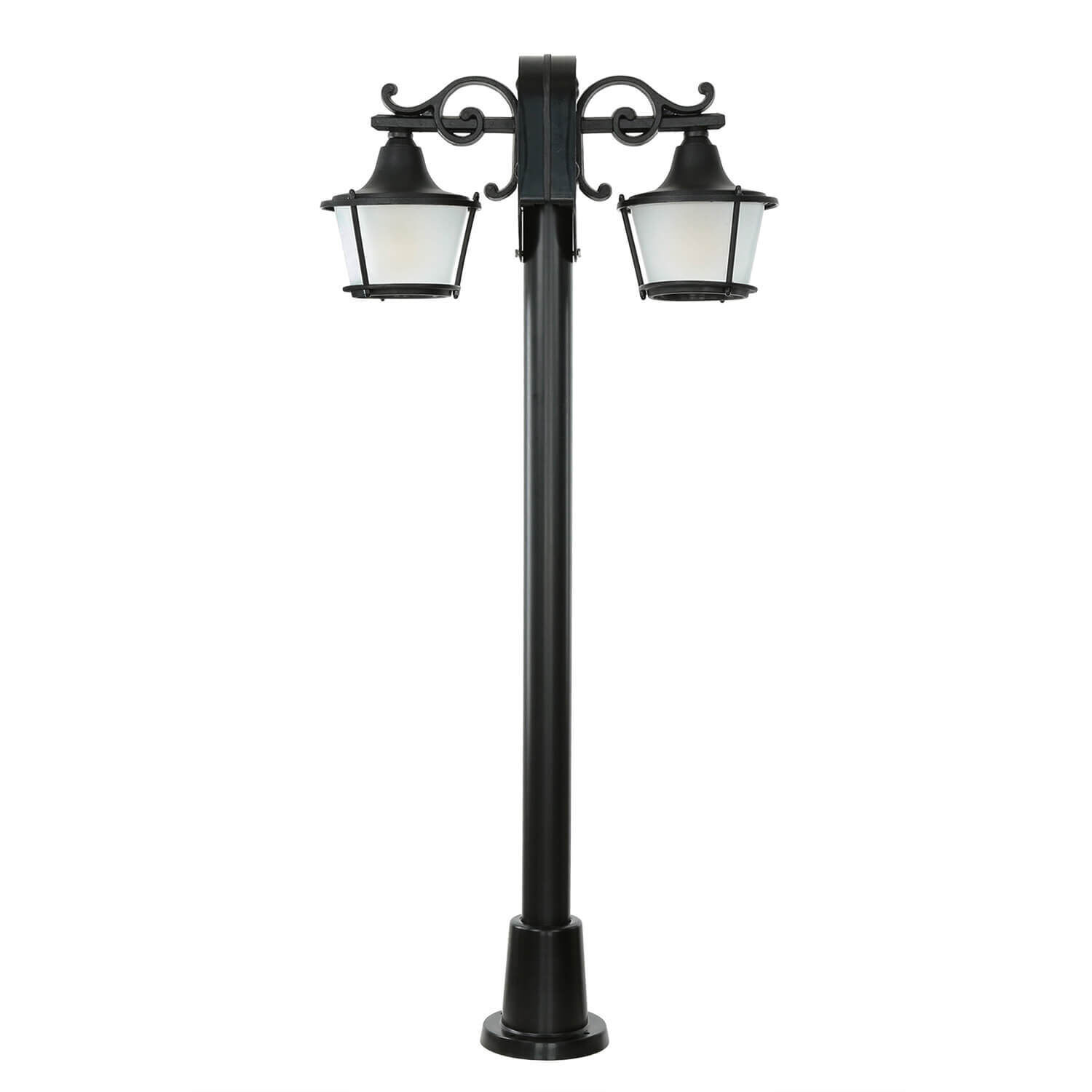 Lampadaire extérieur noir 2flmg rustique OTHONOI