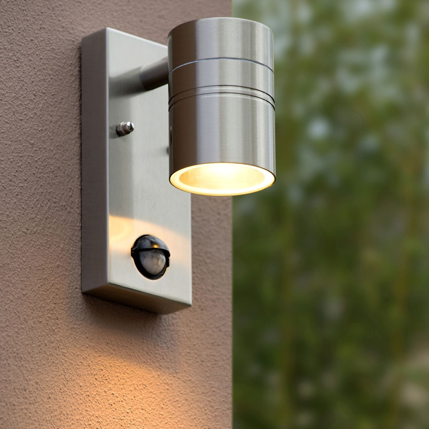 Wandlampe, Außenleuchte, Spotlight, Metall, Weißes/Metallfinish