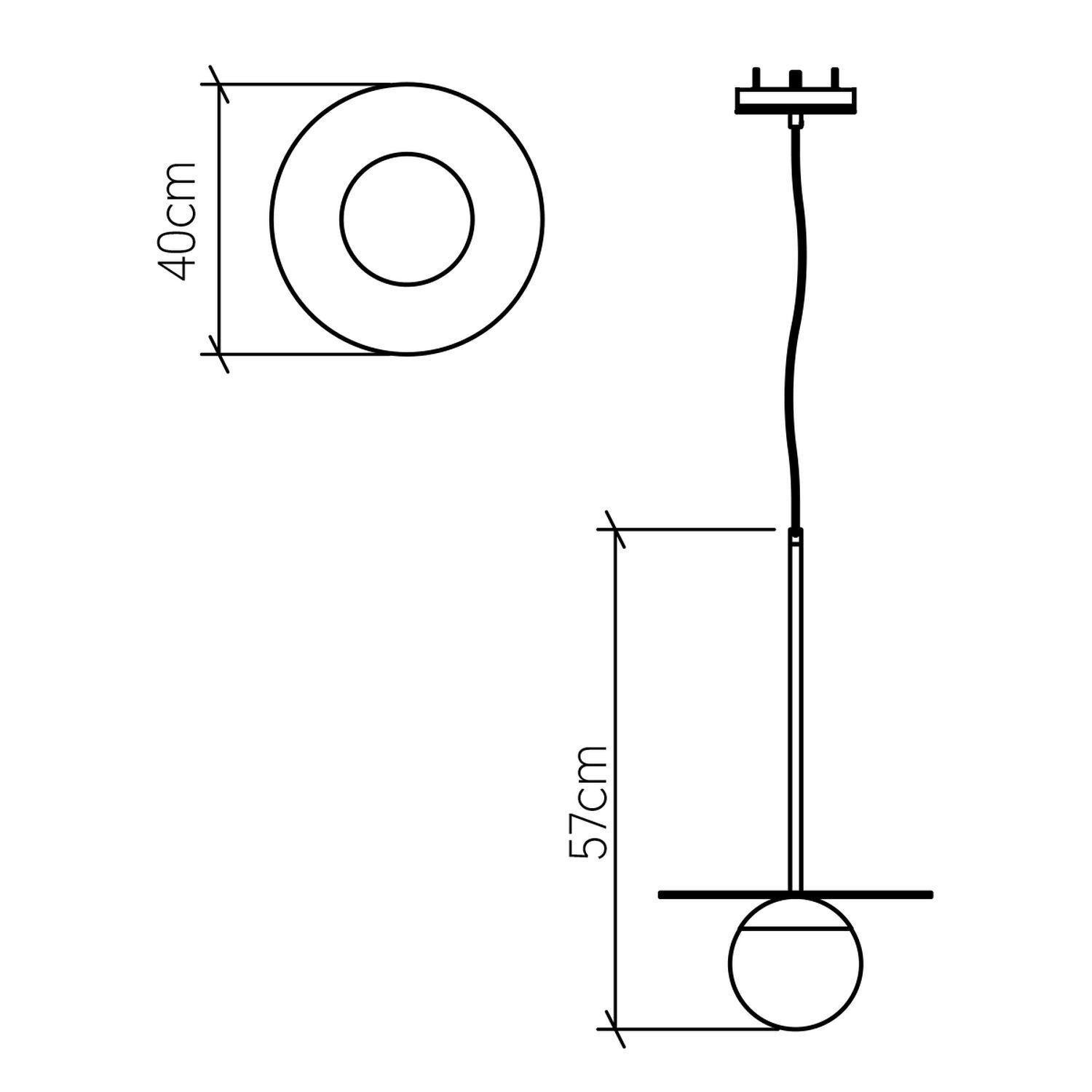 Suspension verre plaqué teck Ø 40 cm E27 Moderne